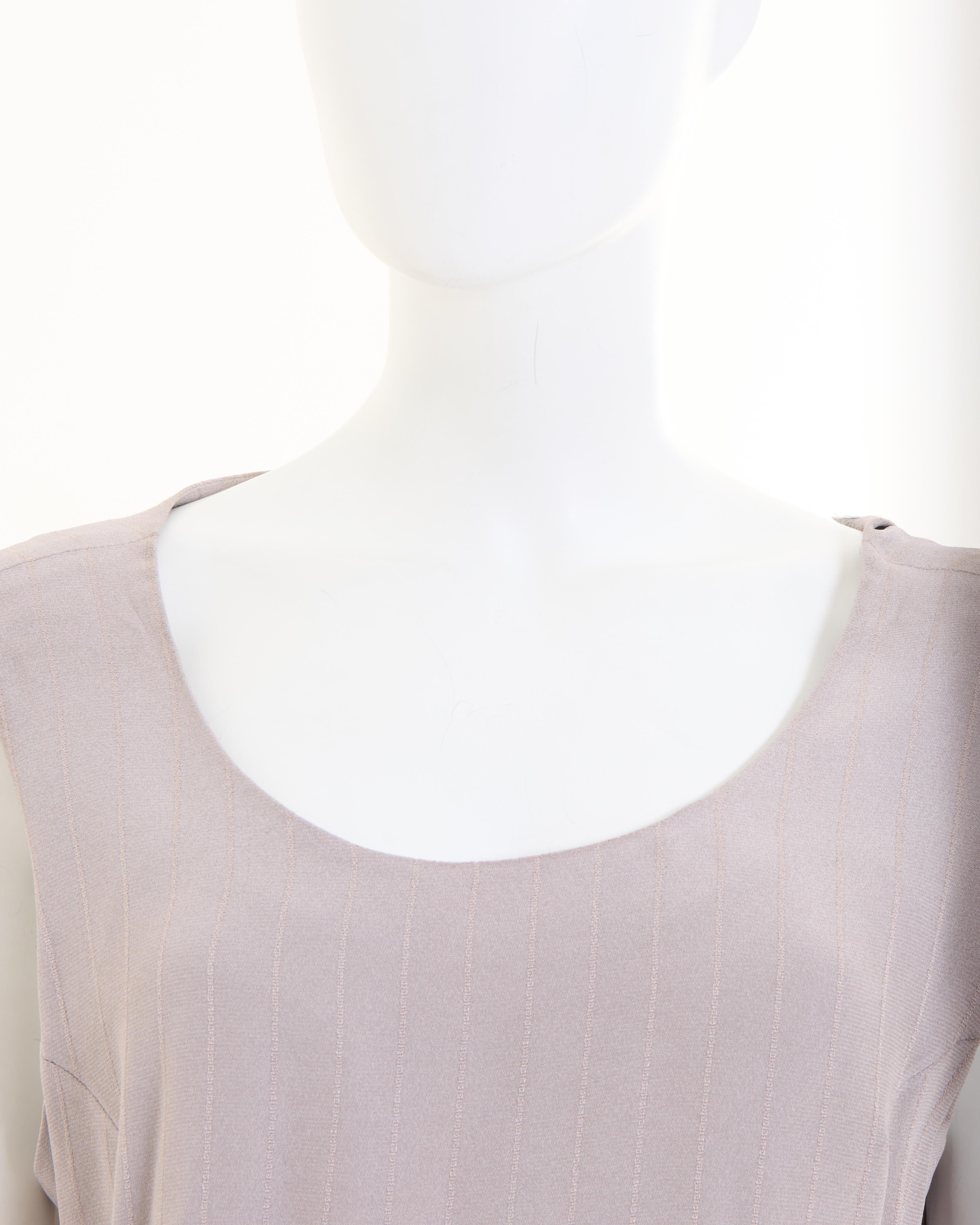 Sonya Rykiel Early 00's Grey Silk Set: Trench, Top and Pants For Sale 3