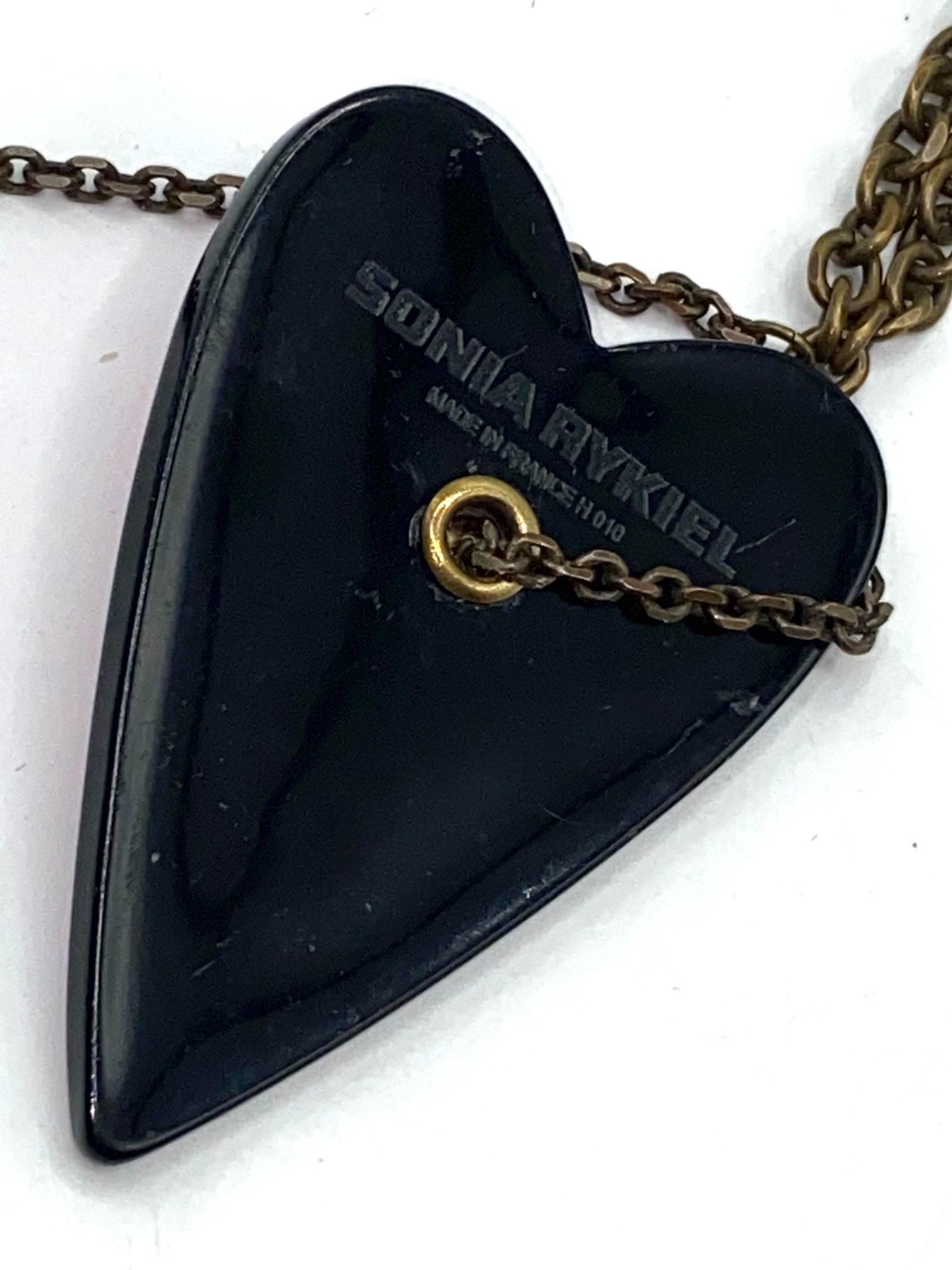 Sonya Rykiel Heart & Swallow Pendant Necklace, 1990s 7