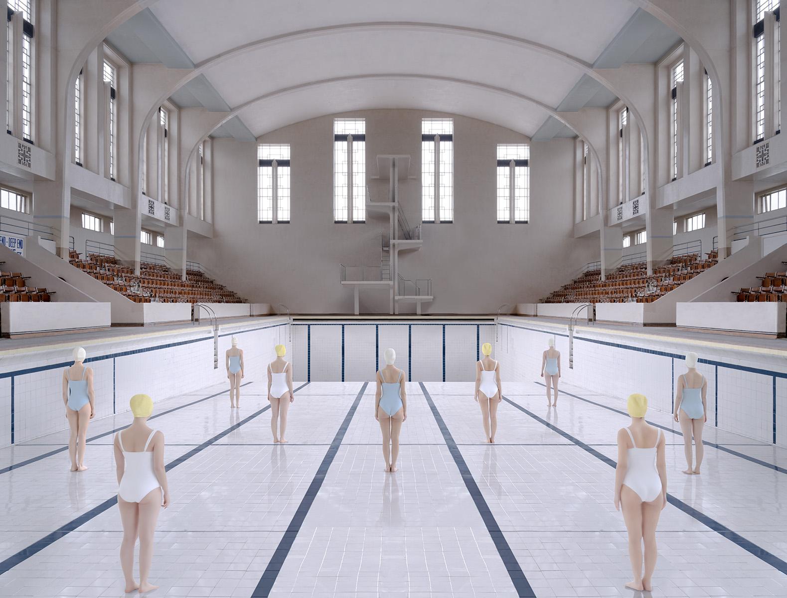 Soo Burnell Figurative Photograph - Bon Accord Swimming Pool