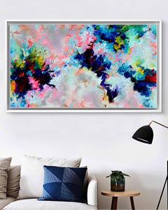 Abstract Dreamscape Flowering Woodland - Large Abstract Painting, Signed