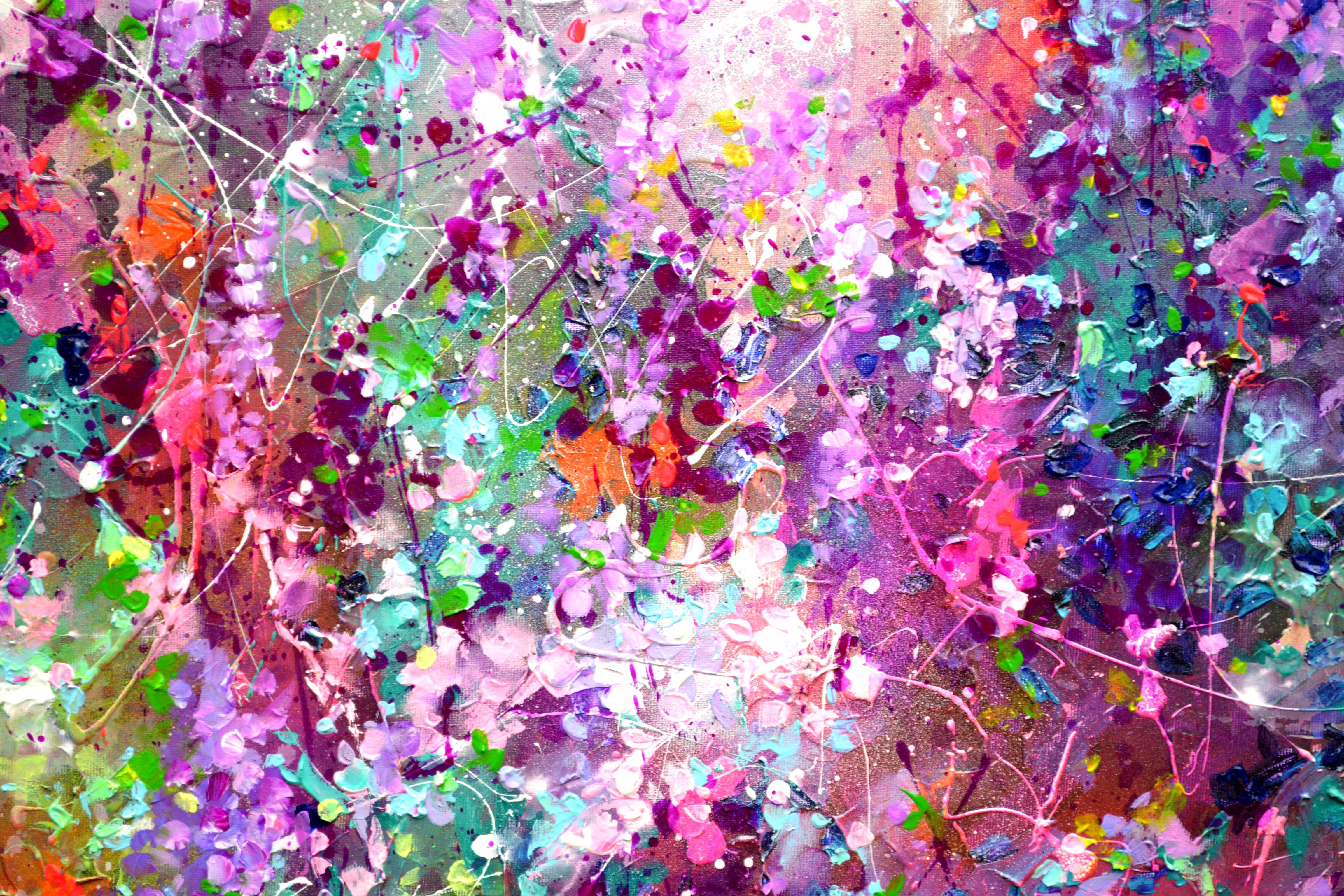 Abstract Flower Field - Large Floral Painting For Sale 1