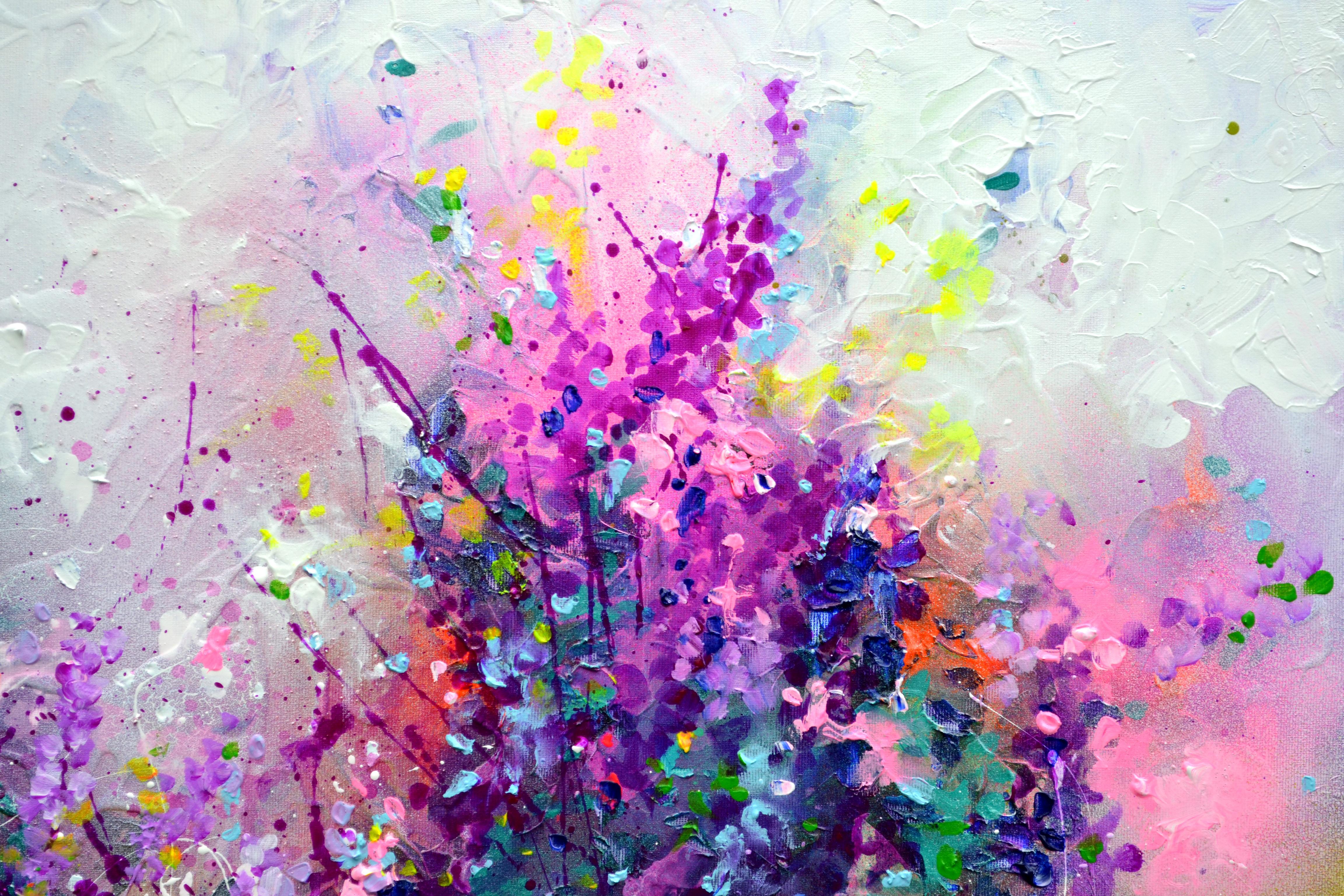 Abstract Flower Field - Large Floral Painting For Sale 2