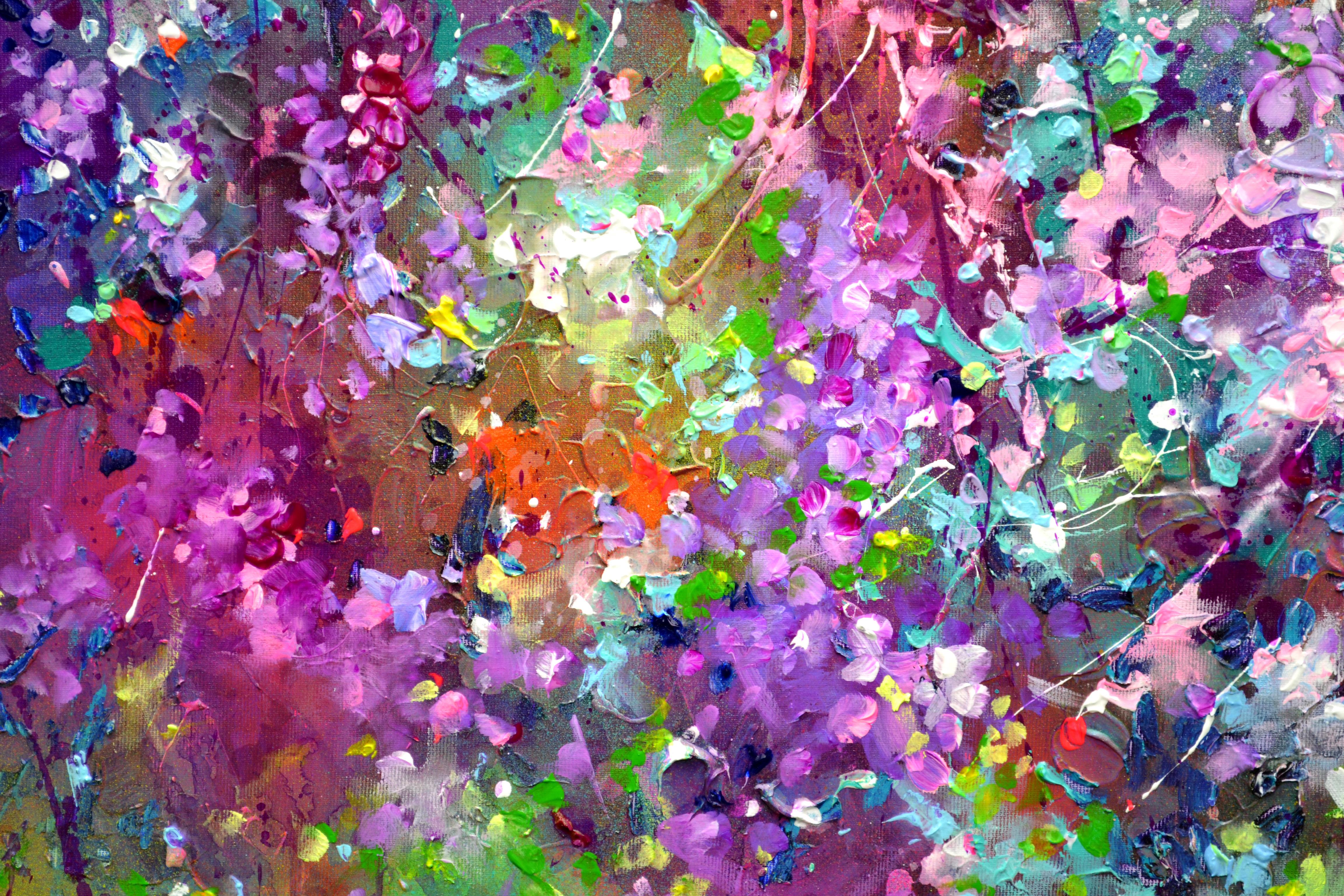 Abstract Flower Field - Large Floral Painting For Sale 5