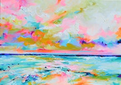 Coucher de soleil sur la mer - Paysage marin coloré, signé 2026