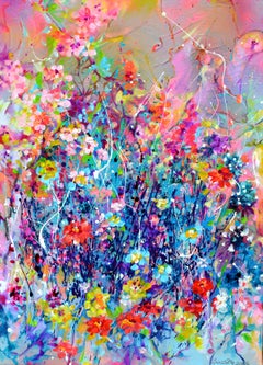 Fiore di ciliegio che danza nel mio giardino - 50x70 cm Pittura floreale, fiori