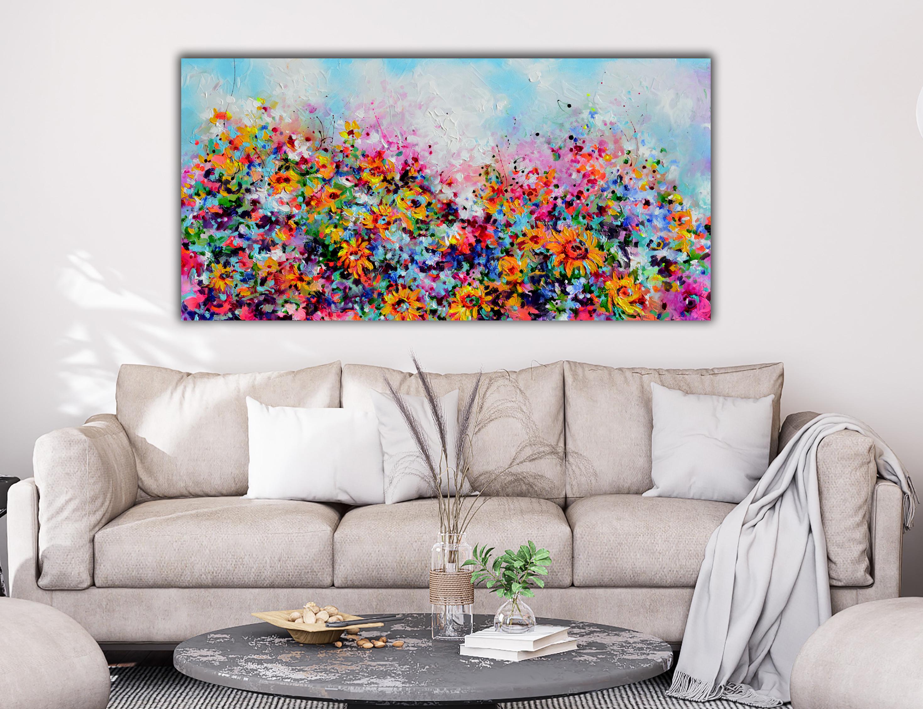 Cottage Wild Sunflowers (Tournesols sauvages) - Painting de Soos Roxana Gabriela
