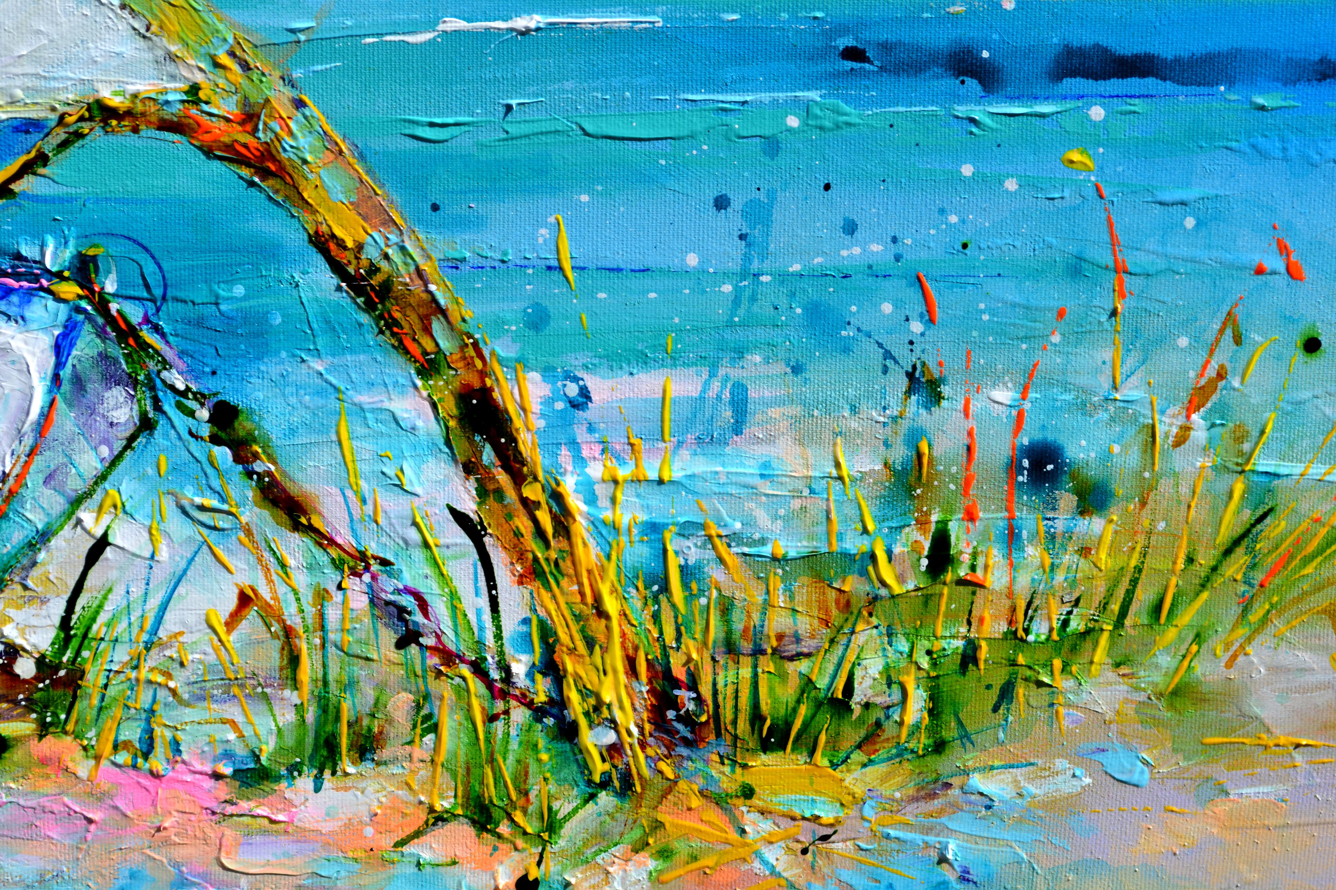 Fishing Boat and Seagulls on the Seashore For Sale 4