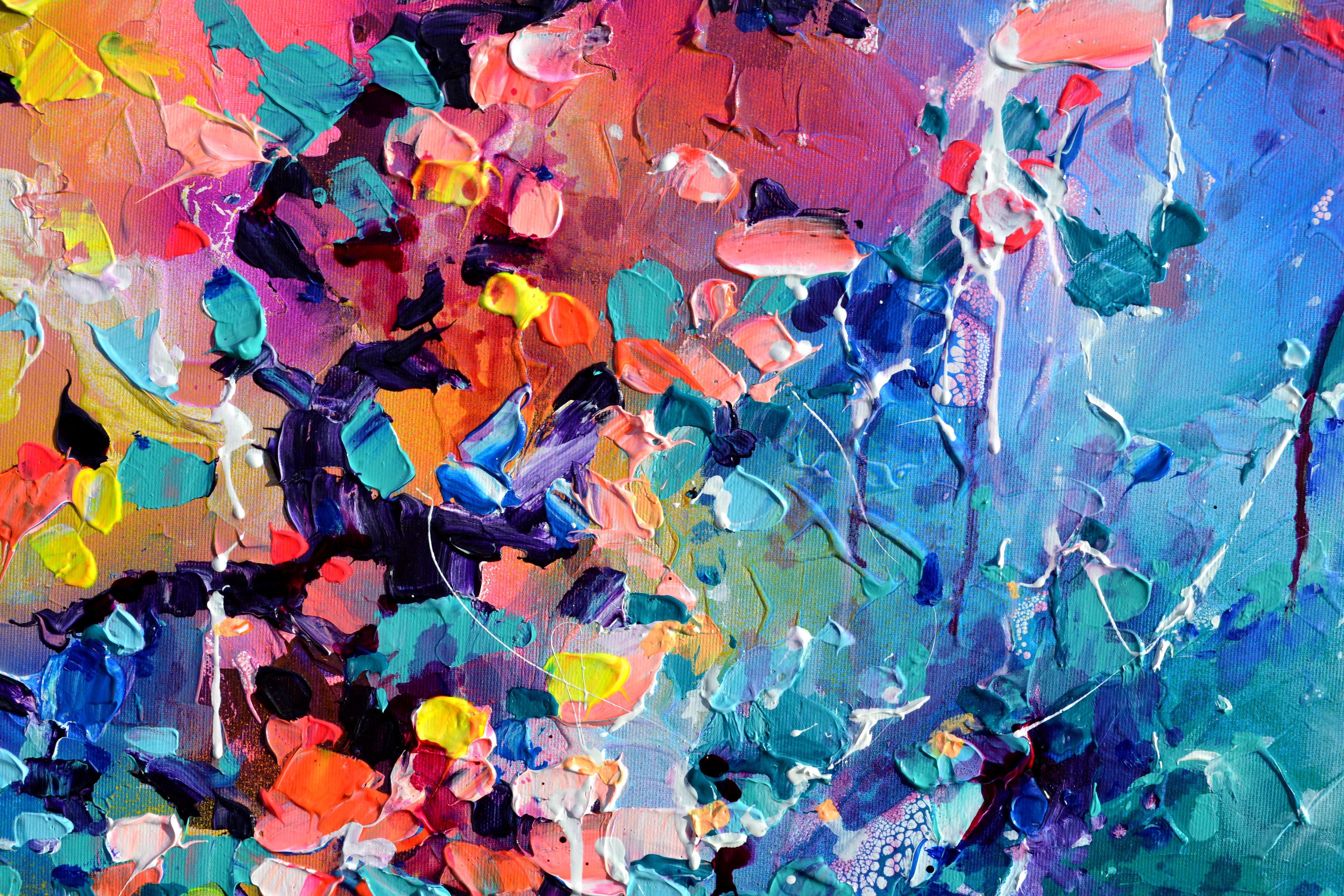 Fresh Moods 100 - Pintura Abstracta Grande Azul Oscuro - Painting Abstracto de Soos Roxana Gabriela