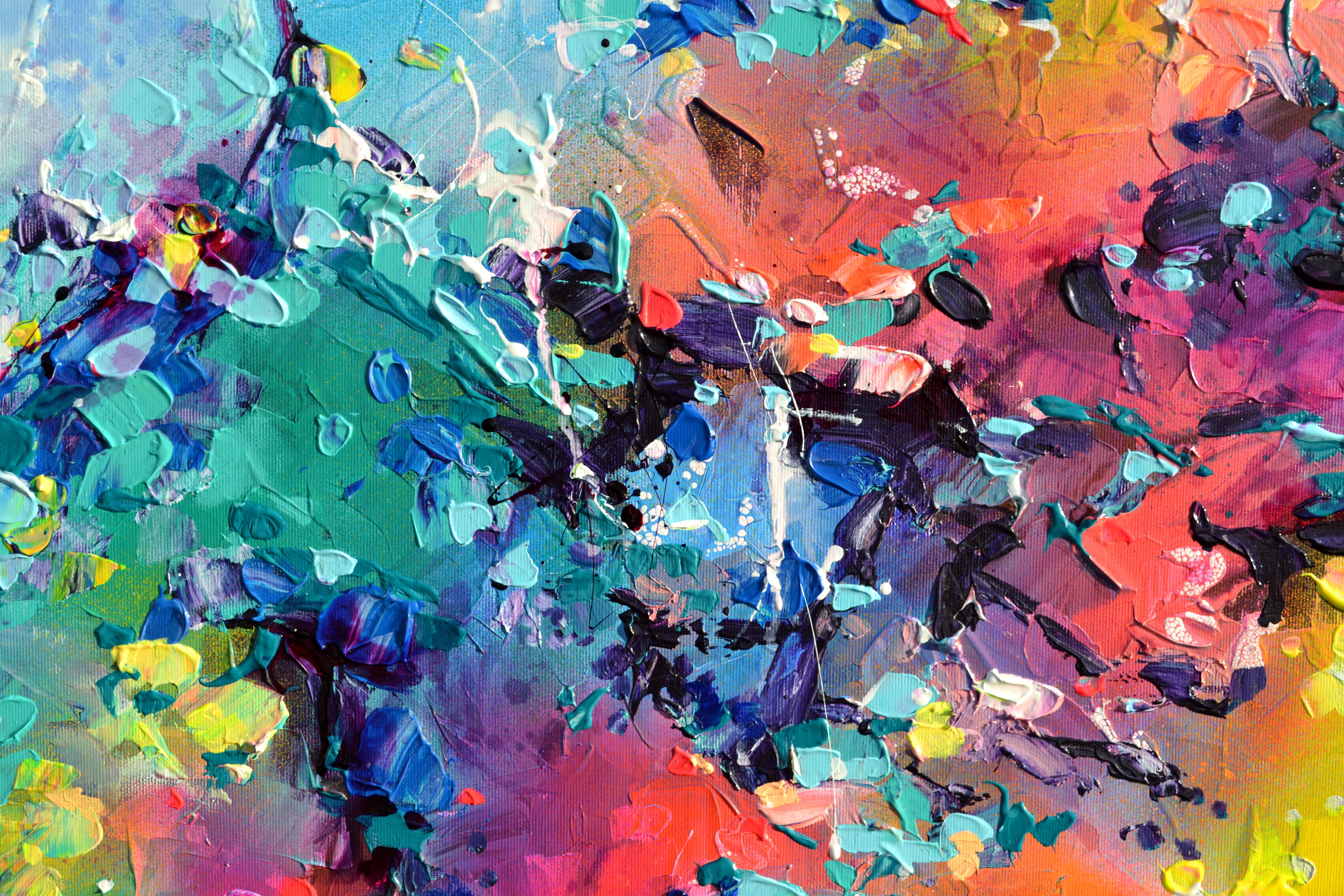 Fresh Moods 100 - Pintura Abstracta Grande Azul Oscuro en venta 3