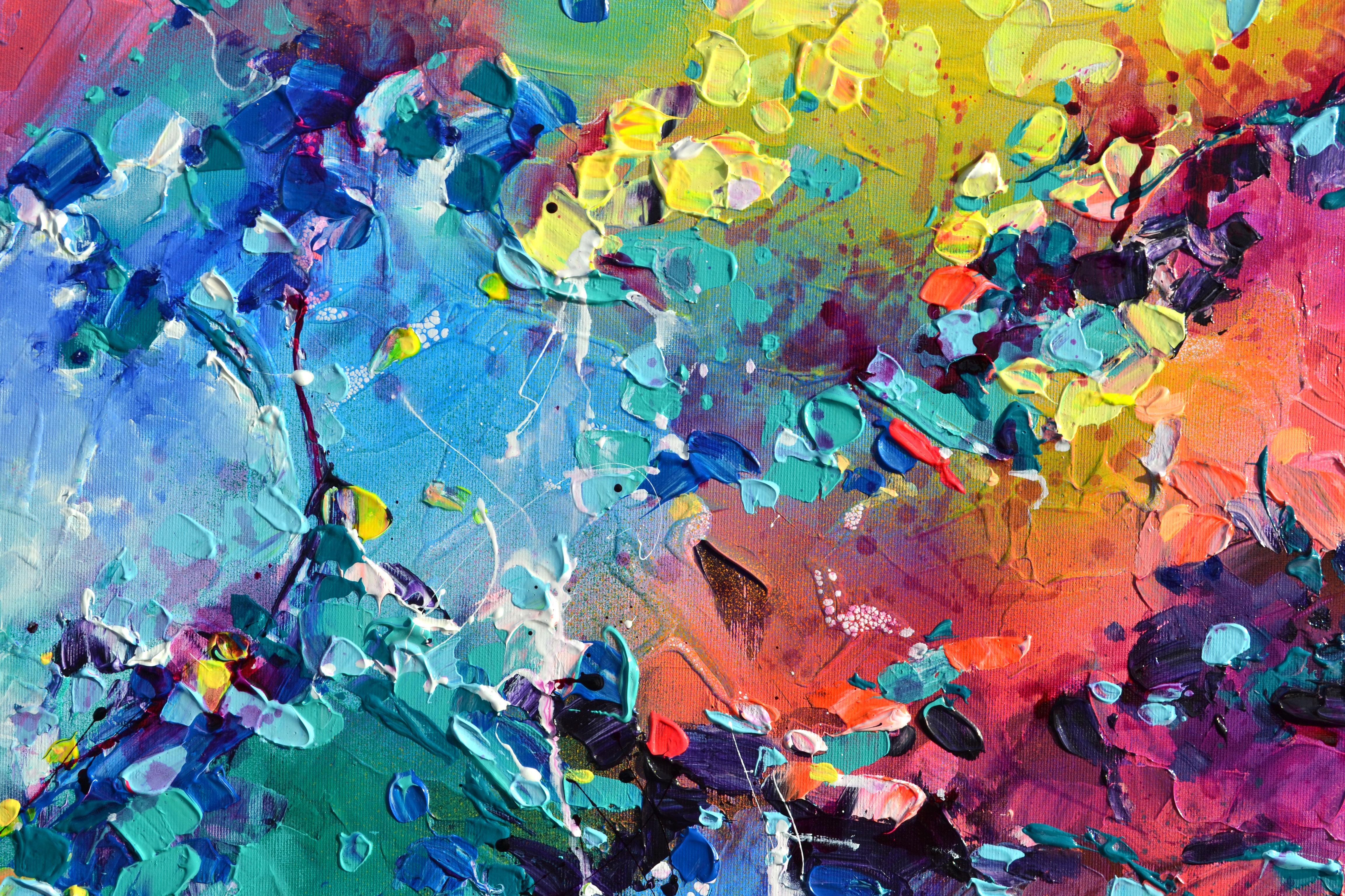 Fresh Moods 100 - Pintura Abstracta Grande Azul Oscuro en venta 4