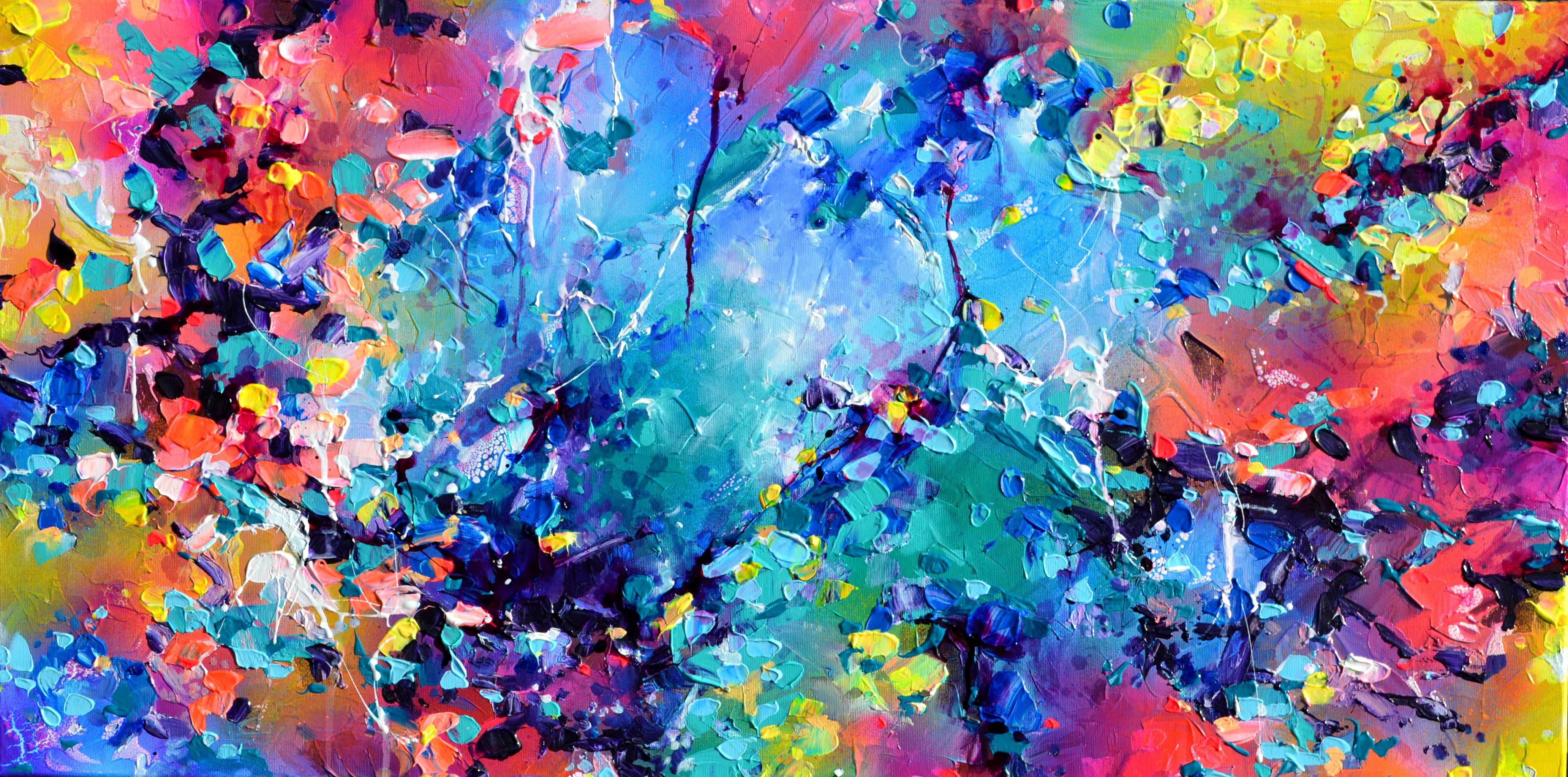 Interior Painting de Soos Roxana Gabriela - Fresh Moods 100 - Pintura Abstracta Grande Azul Oscuro