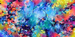 Fresh Moods 100 - Quadro astratto di grandi dimensioni di colore blu scuro