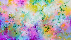 Fresh Moods 108  - Large Abstract Pink and Pastel Blue Painting