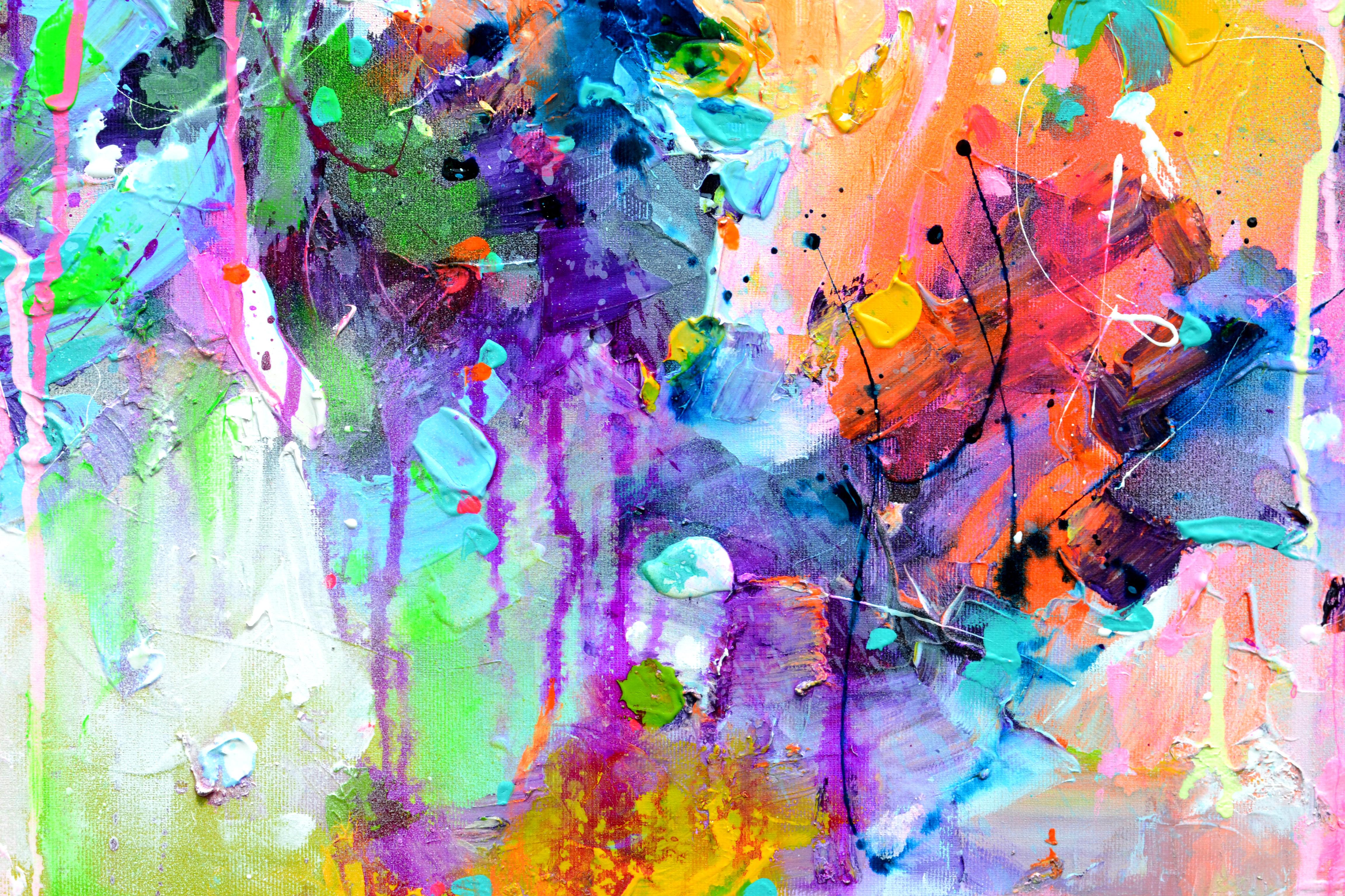 Fresh Moods 110  - Large Abstract Pink and Pastel Blue Painting For Sale 4