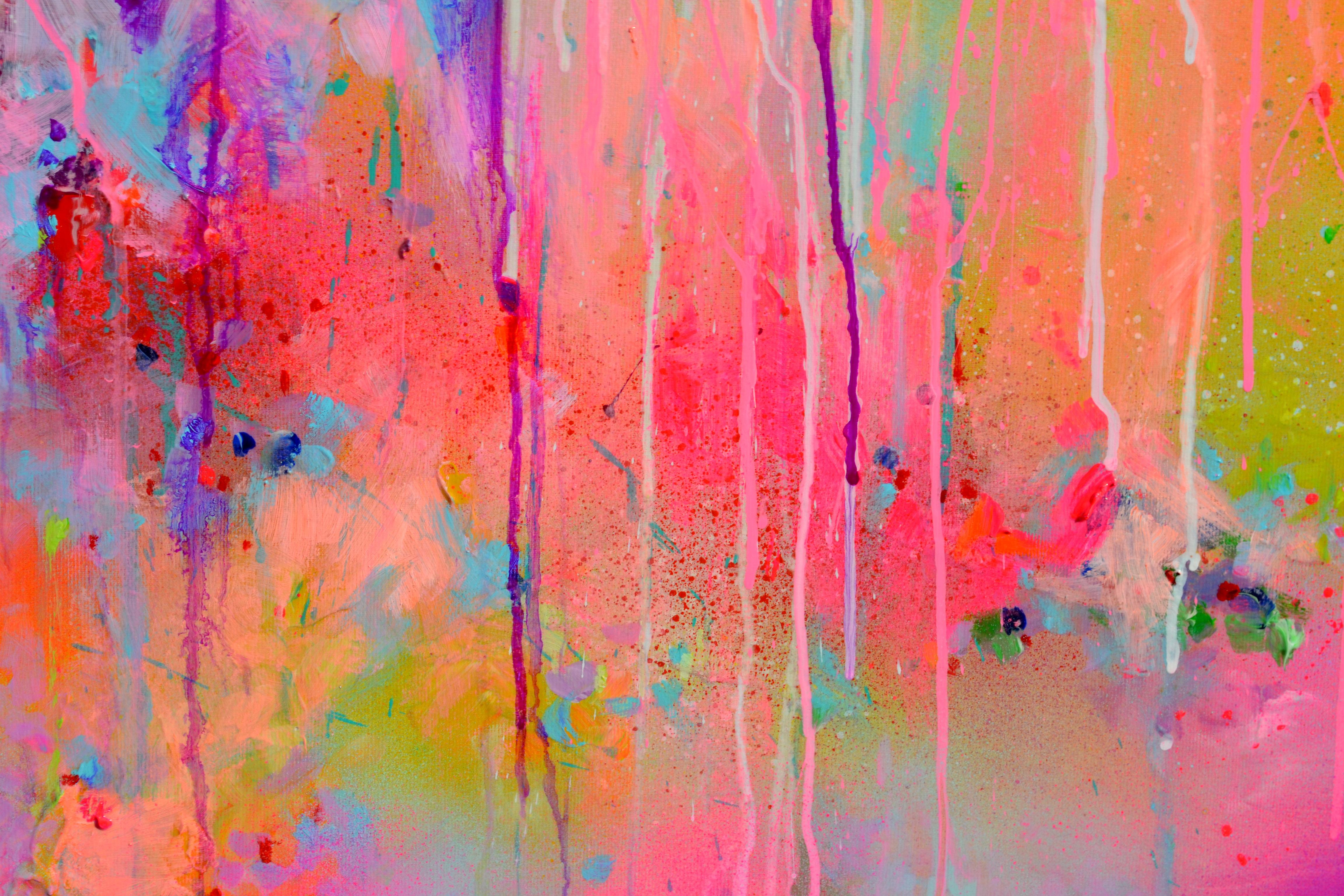 Fertig zum Aufhängen mit bemalten Kanten

Ein wunderschönes, großes, modernes, abstraktes Gemälde, 100% handgefertigt, hergestellt mit professionellen lackierten Acrylfarben und Amsterdamer Acrylsprays auf gespannter, schwerer