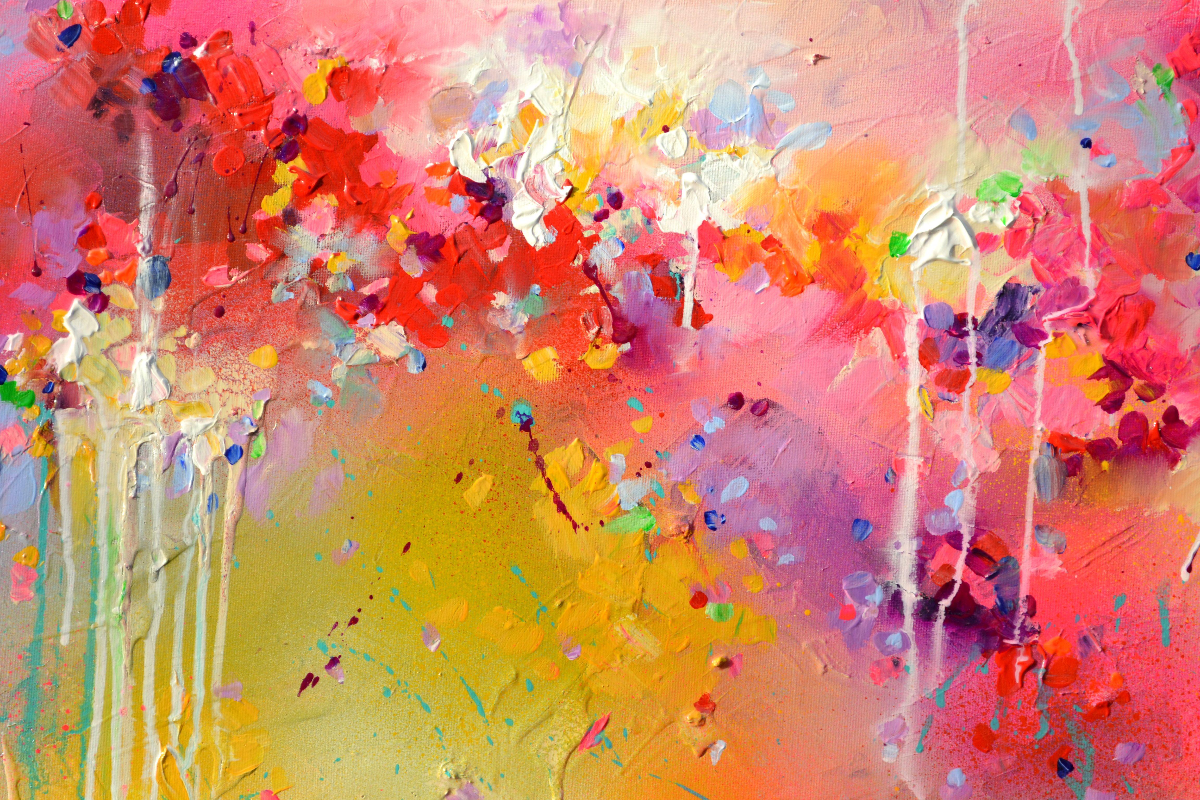 Süße Moods 74, Gemälde, Acryl auf Leinwand (Orange), Abstract Painting, von Soos Roxana Gabriela