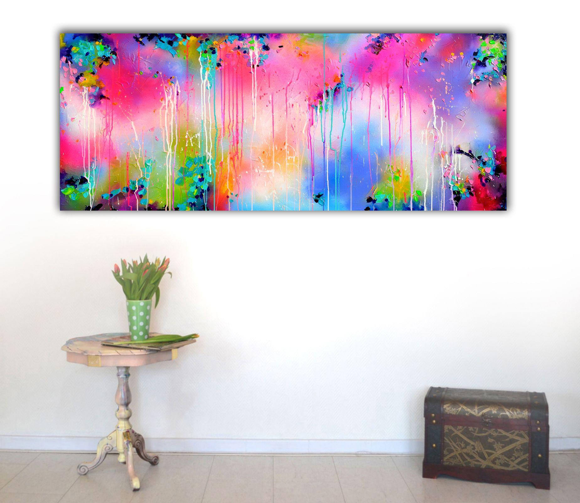 Fresh Moods 75, Painting, Acrylic on Canvas - Purple Abstract Painting by Soos Roxana Gabriela