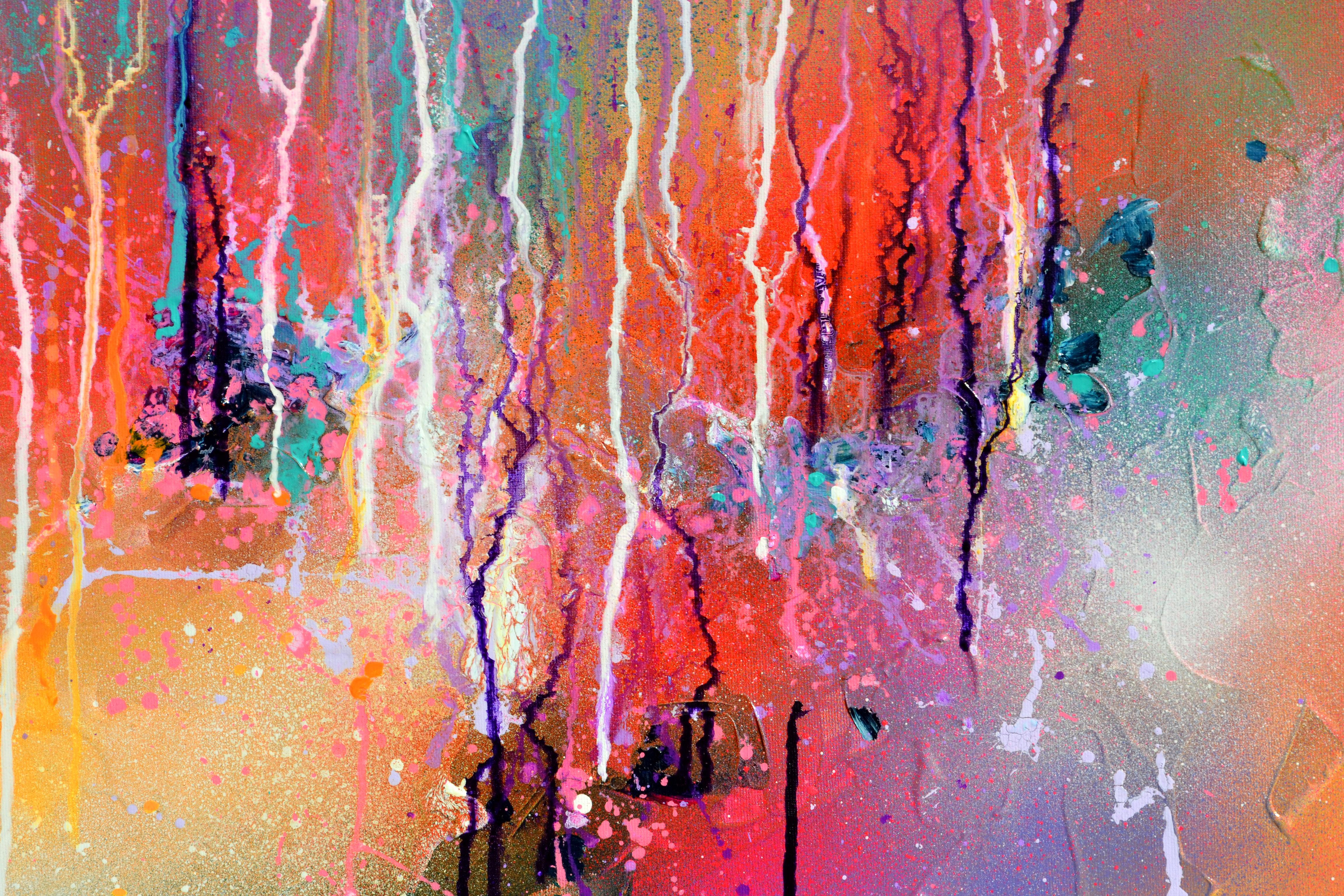 Süße Moods 87 - Großes farbenfrohes abstraktes Gemälde 1