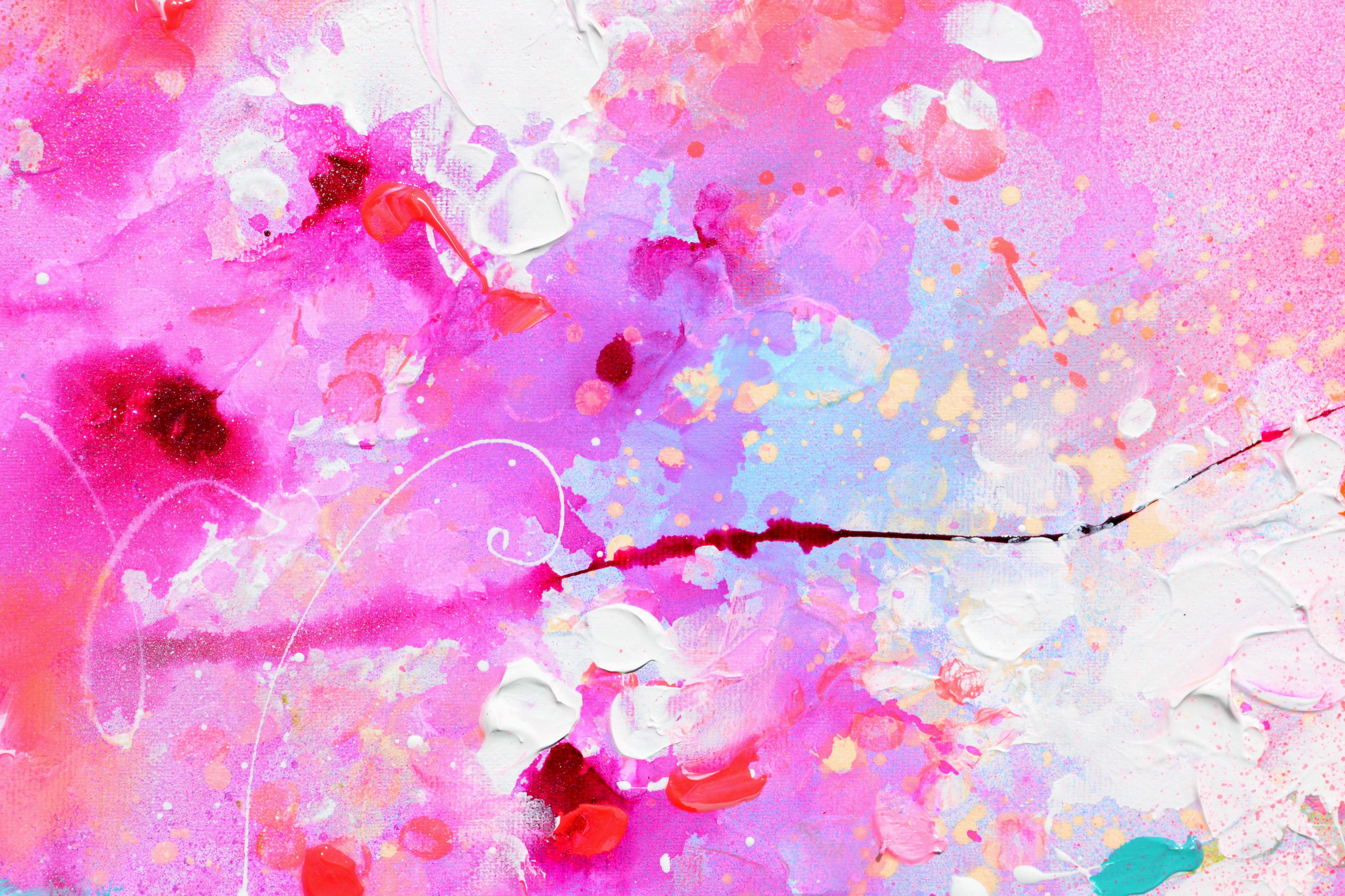 Fresh Moods 91 - Quadro astratto di grandi dimensioni in viola, rosa e blu in vendita 3