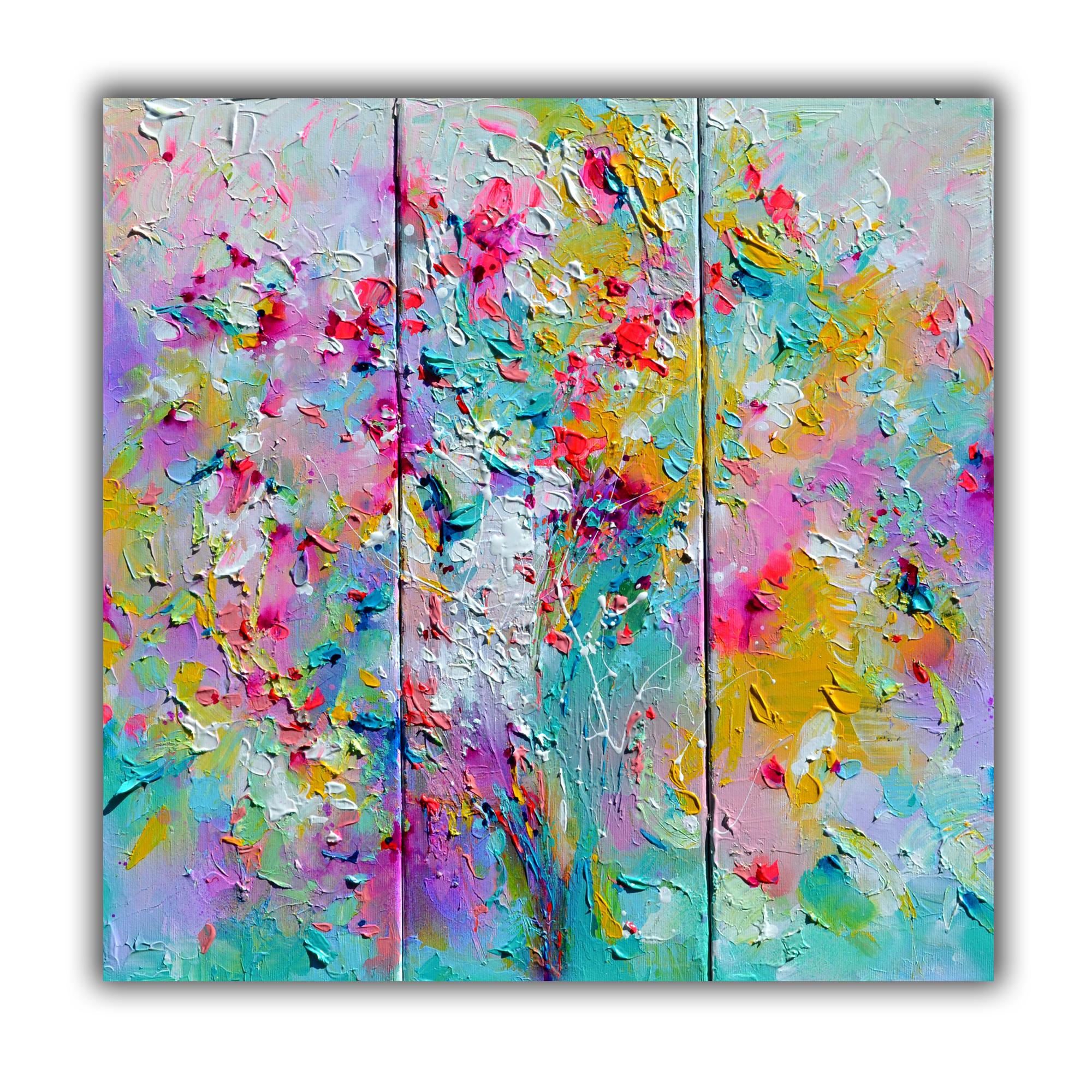Fresh Moods 98 - 60x60 cm Abstraktes Gemälde – Painting von Soos Roxana Gabriela