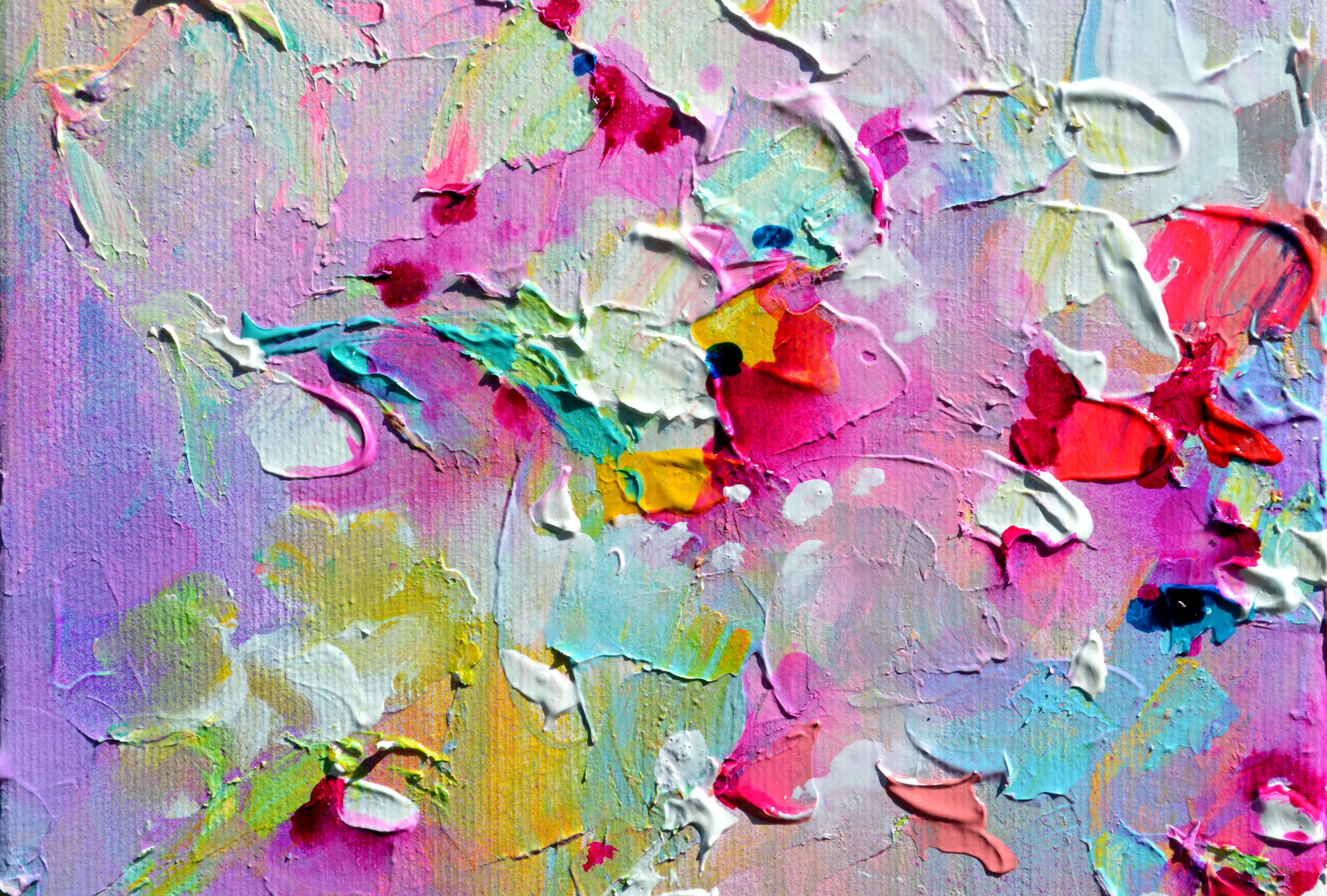 Fresh Moods 98 - 60x60 cm Abstraktes Gemälde (Grau), Abstract Painting, von Soos Roxana Gabriela