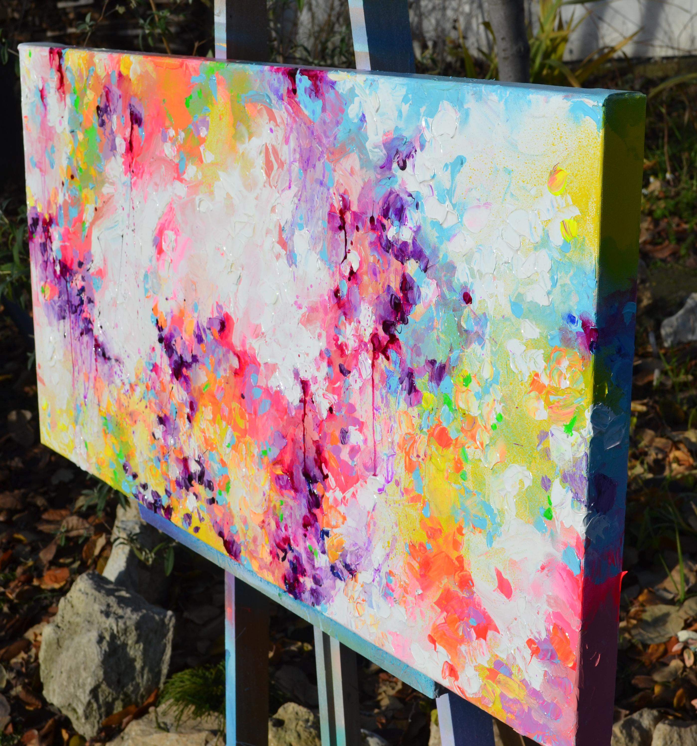 READY TO HANG - GALLERY QUALITY

A beautiful modern abstract, 100% handmade painting, made with professional varnished acrylics and Amsterdam acrylic sprays on stretched heavy canvas.

Dimensions: 100X50X4 cm, 39.4x19.7x1.6 inches

It is signed and