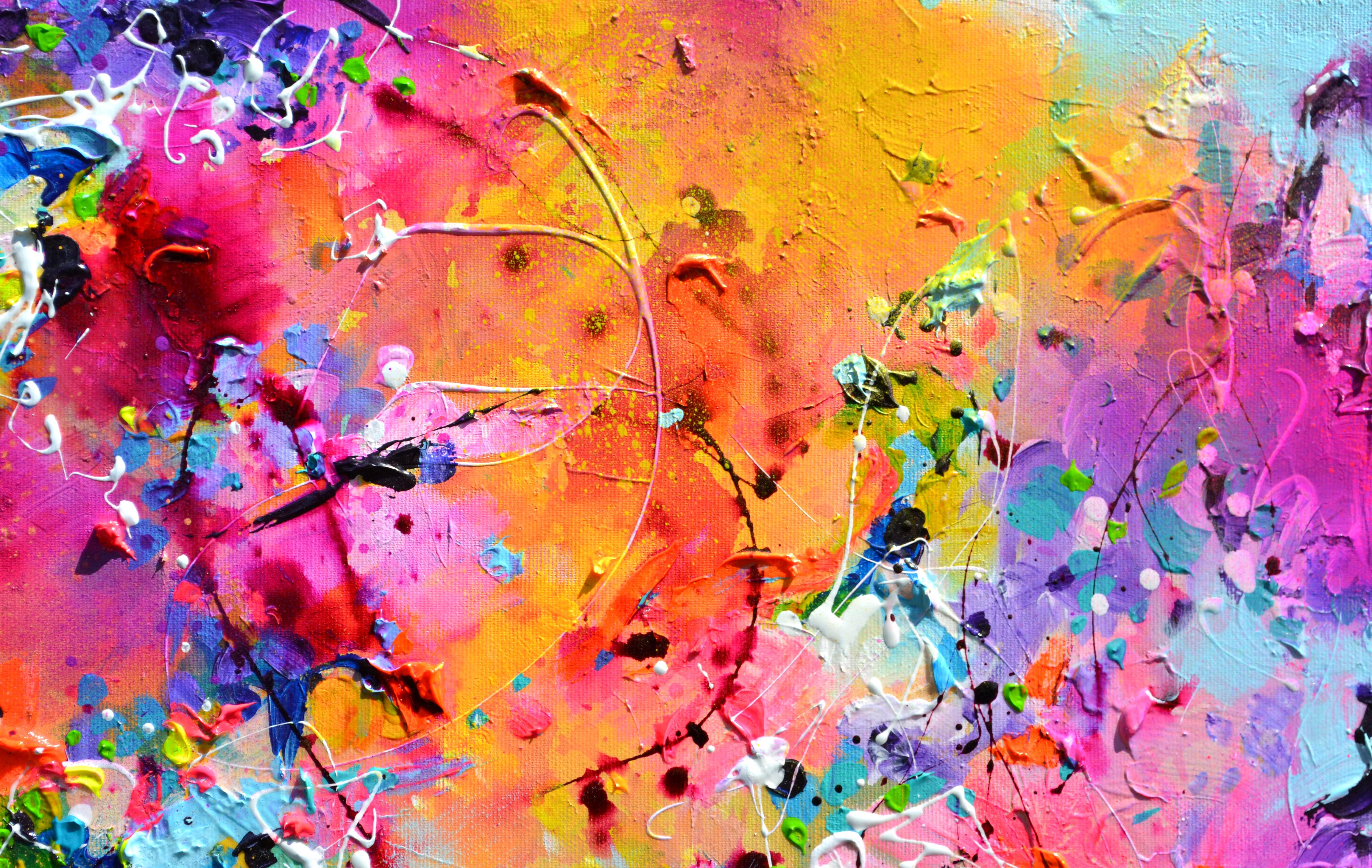 Inner Synergy - Large Abstract Dark Blue and Purple Painting For Sale 2
