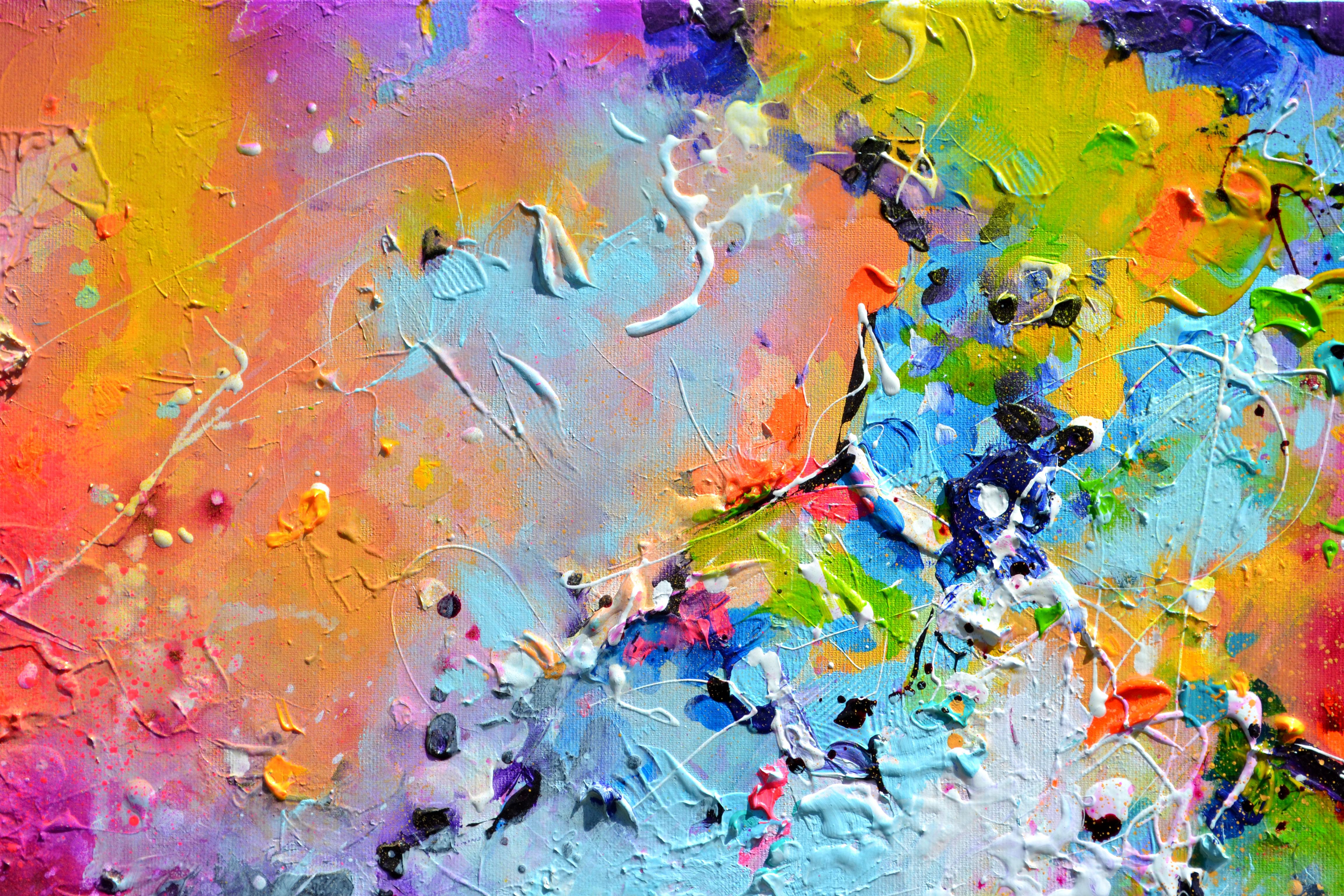 Inner Synergy - Large Abstract Dark Blue and Purple Painting For Sale 3