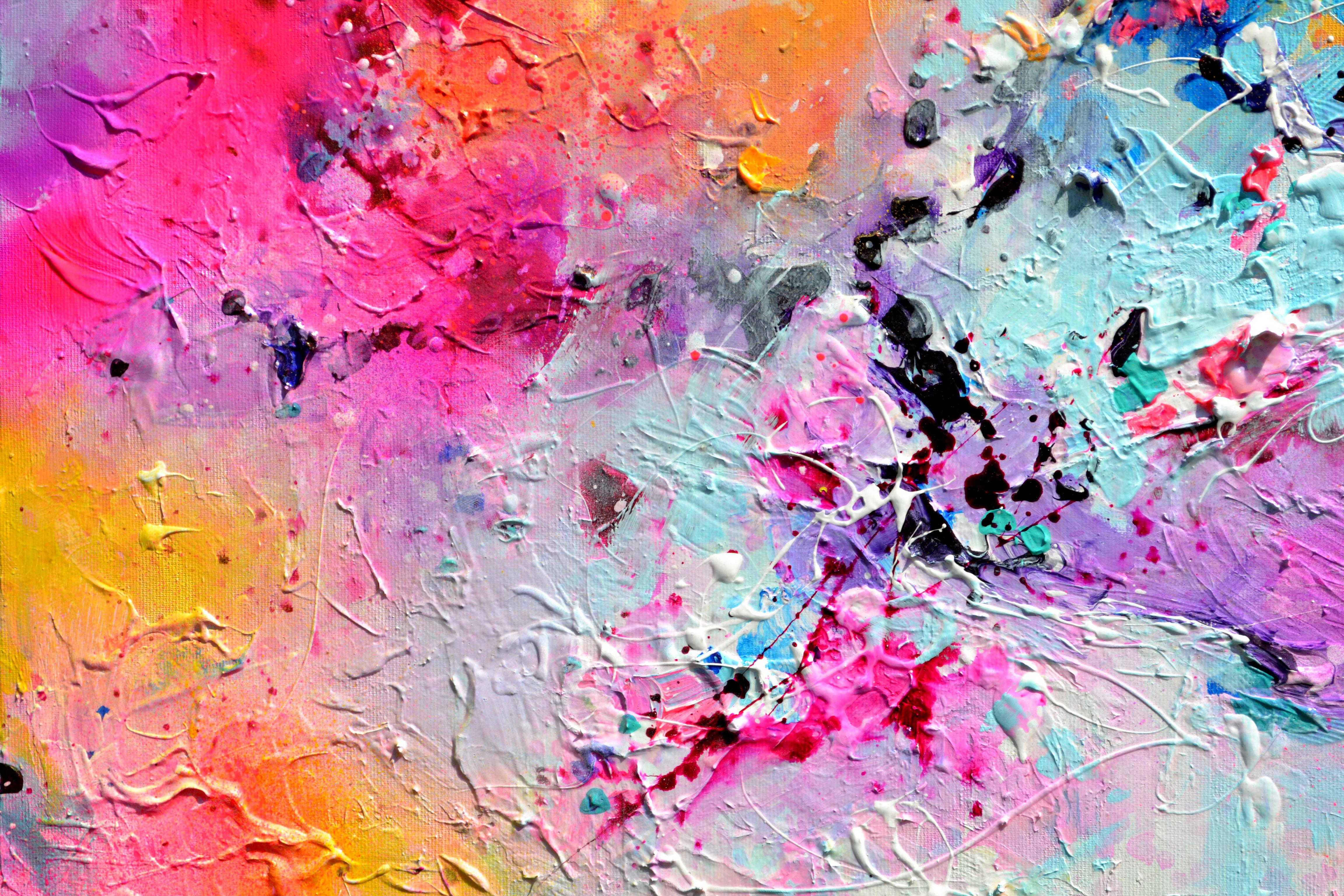 Inner Synergy - Large Abstract Dark Blue and Purple Painting For Sale 5