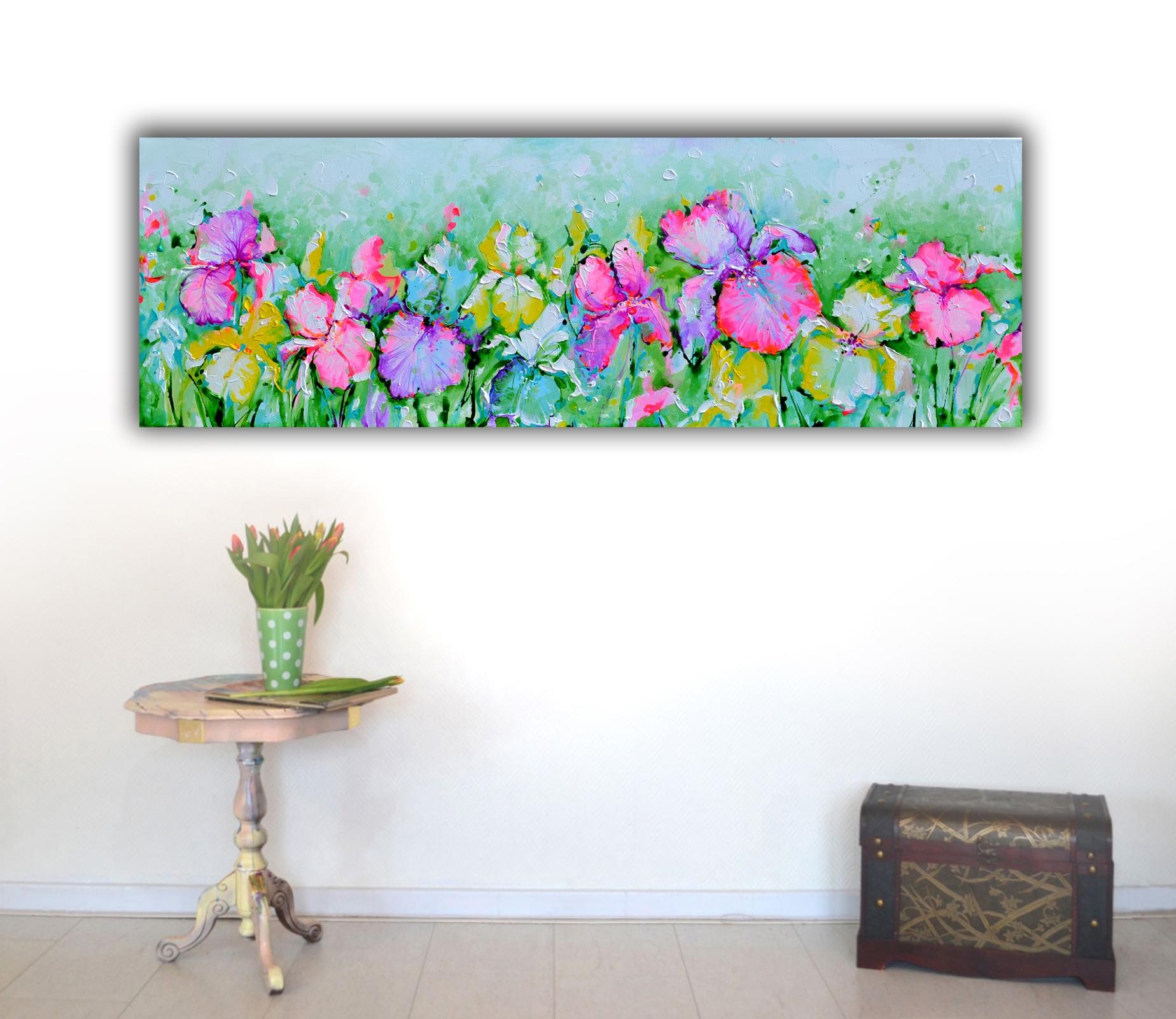 Campo de flores de lirio - Painting de Soos Roxana Gabriela