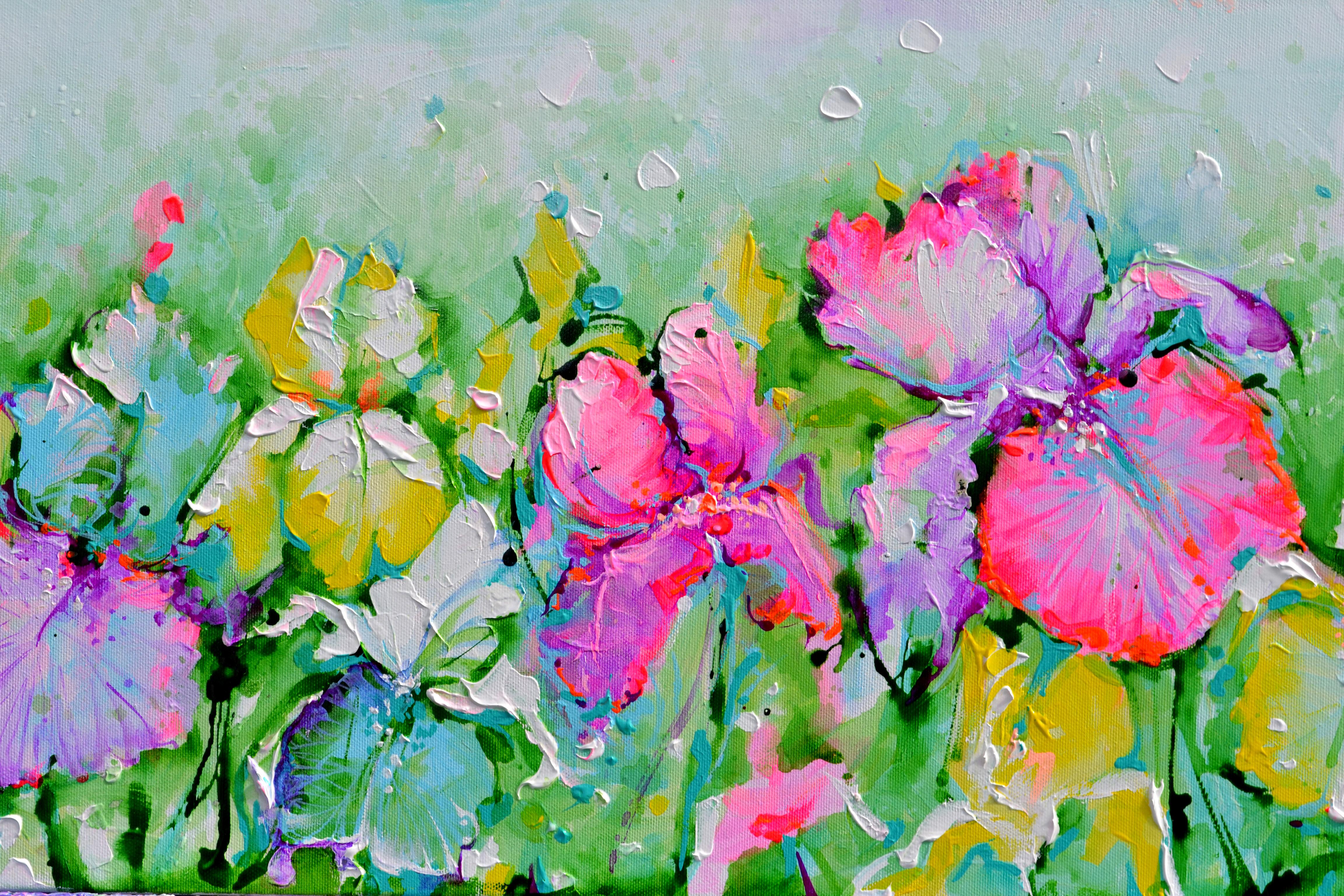 Campo de flores de lirio - Painting Impresionista de Soos Roxana Gabriela