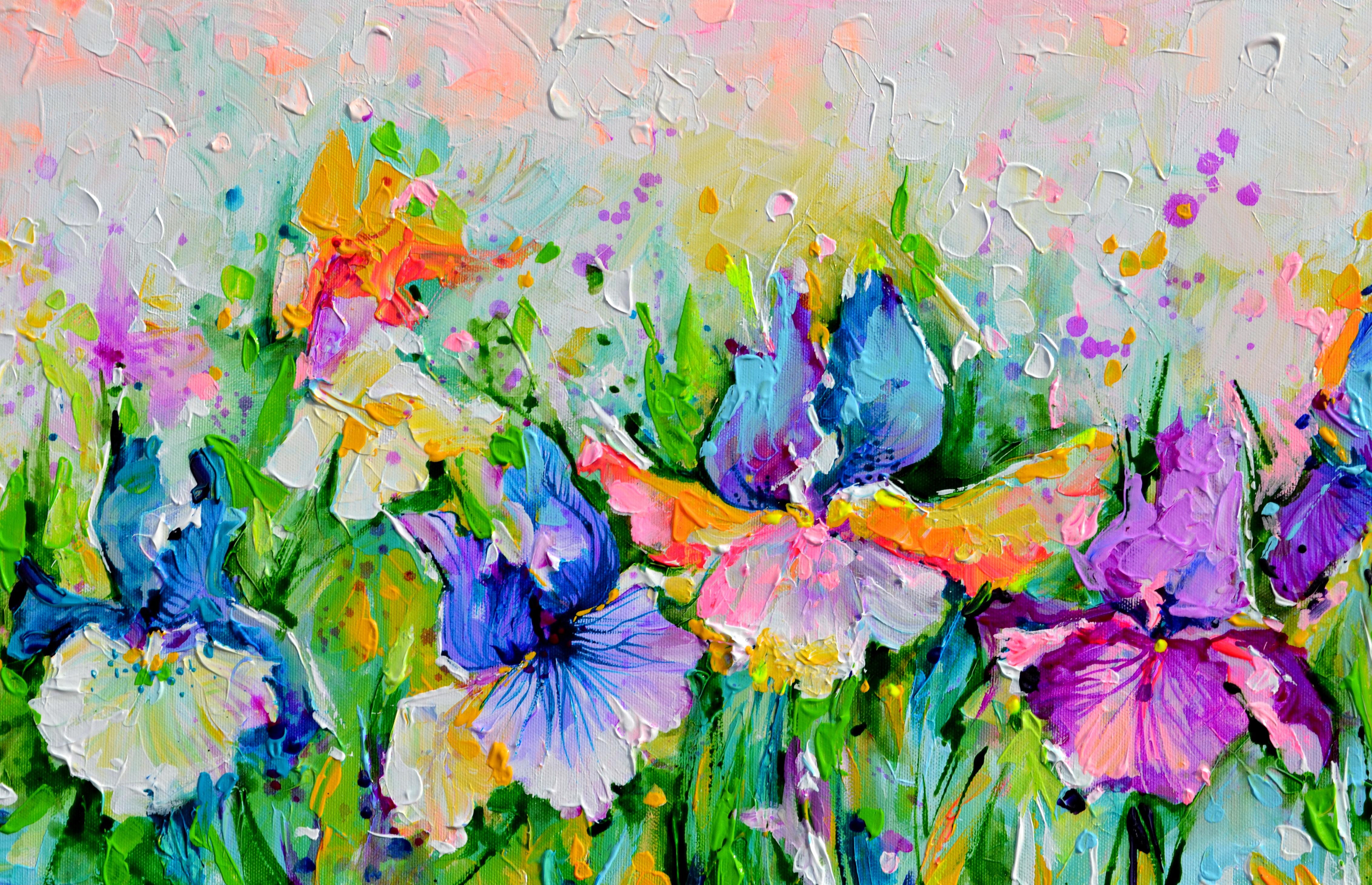 Campo di fiori di iris - Interior Painting Grigio di Soos Roxana Gabriela