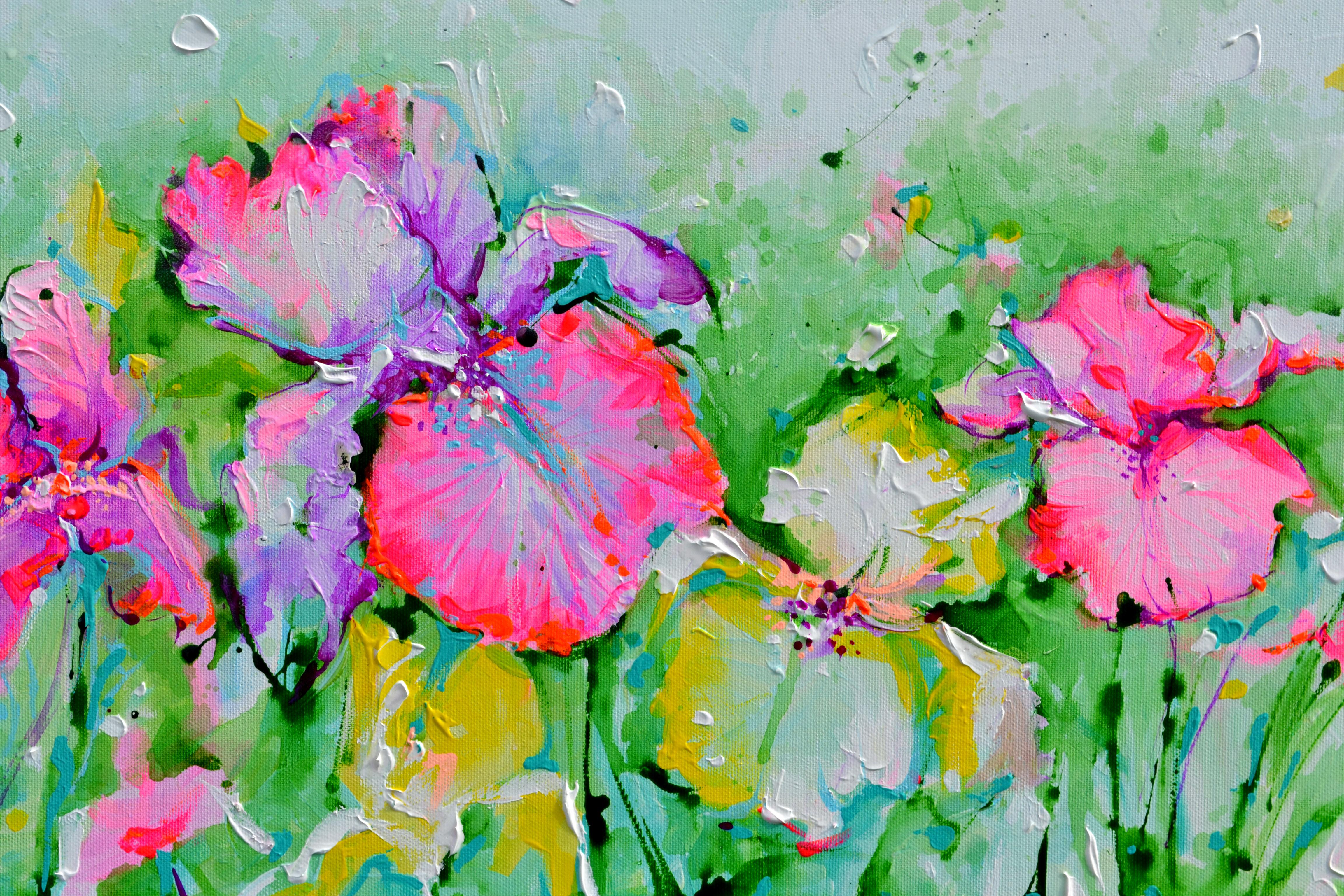 Listo para colgar con los bordes pintados.
Un hermoso cuadro moderno de campo de iris, realizado con acrílicos barnizados profesionales y sprays acrílicos Amsterdam sobre lienzo grueso tensado.
Dimensiones: 120x40X2 cm, 47,3x15,8x0,8 pulgadas.
Está