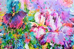 I've Dreamed 25 - Relief Colorful Floral Painting, Painting, Acrylic on Canvas