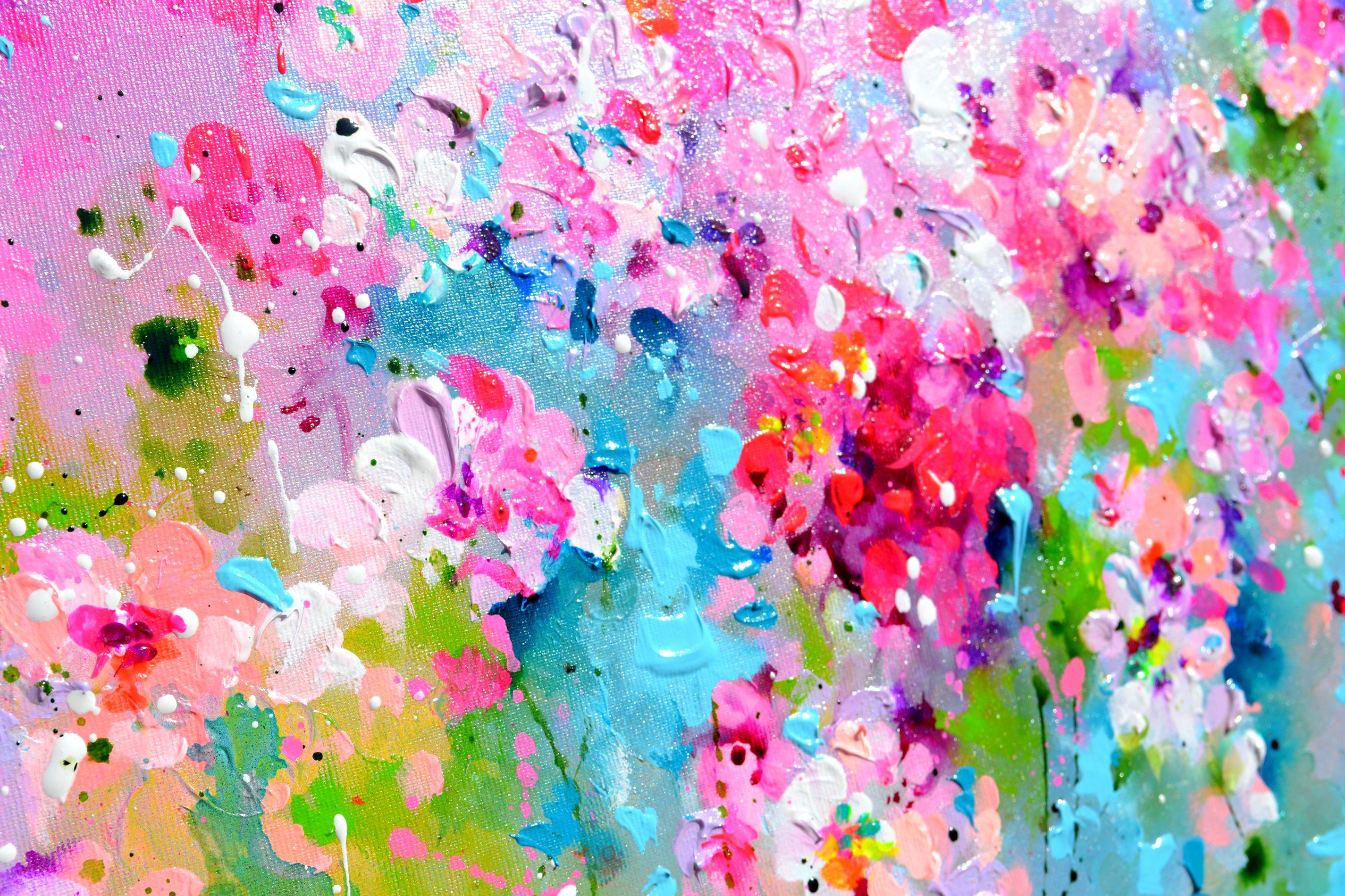 I've Dreamed 28 Sakura Pink Cherry Tree Colorful, Painting, Acrylic on Canvas 2