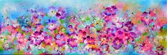 I've Dreamed 32 Pansy Flower Field, Painting, Acrylic on Canvas