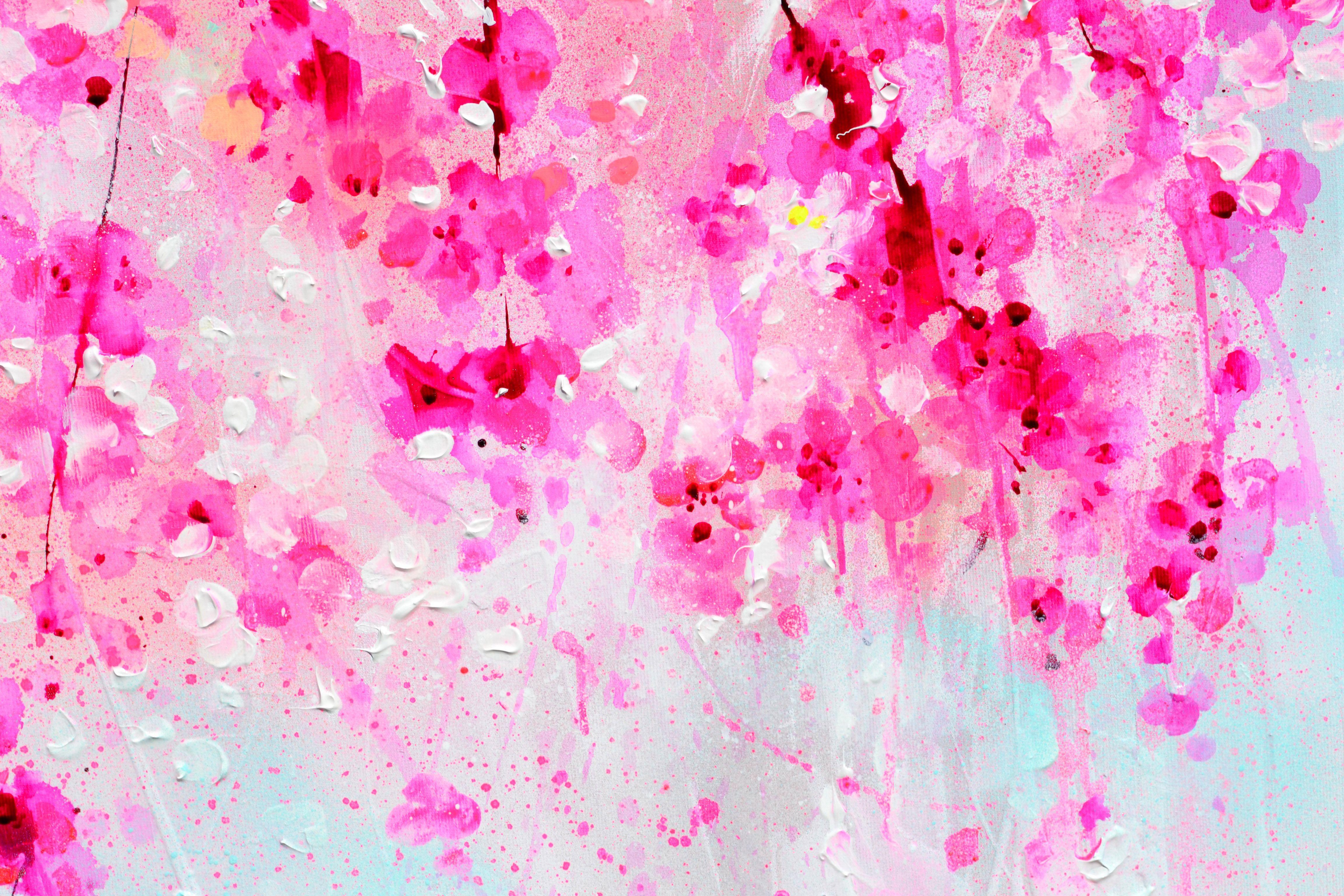 I've Dreamed 40 - Sakura Pink Cherry Tree Colorful, Painting, Acrylic on Canvas For Sale 1