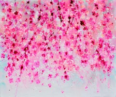 I've Dreamed 40 - Sakura Pink Cherry Tree Colorful, Painting, Acrylic on Canvas