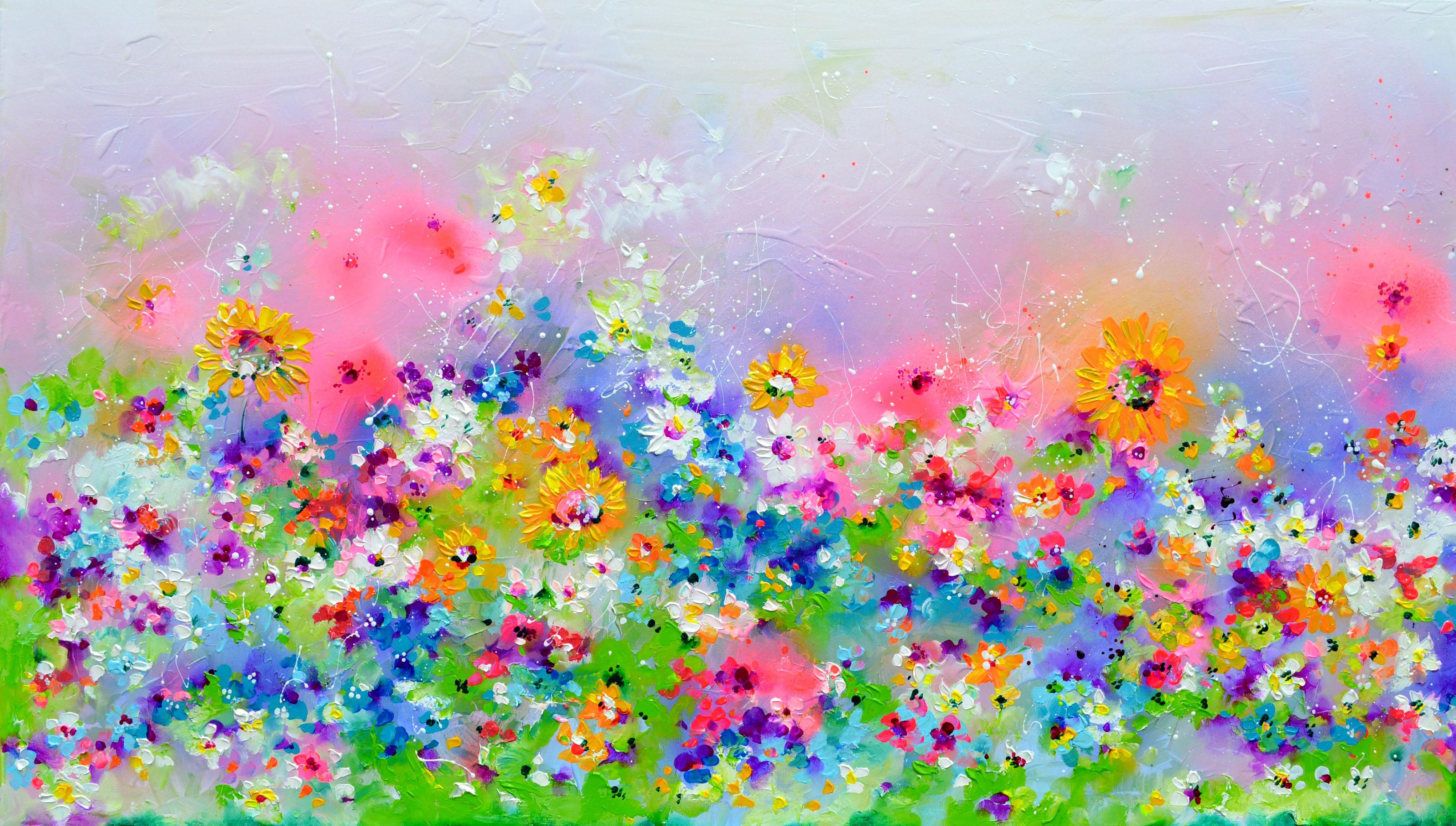 I've Dreamed 45 - Campo di fiori selvatici, Pittura, Acrilico su tela
