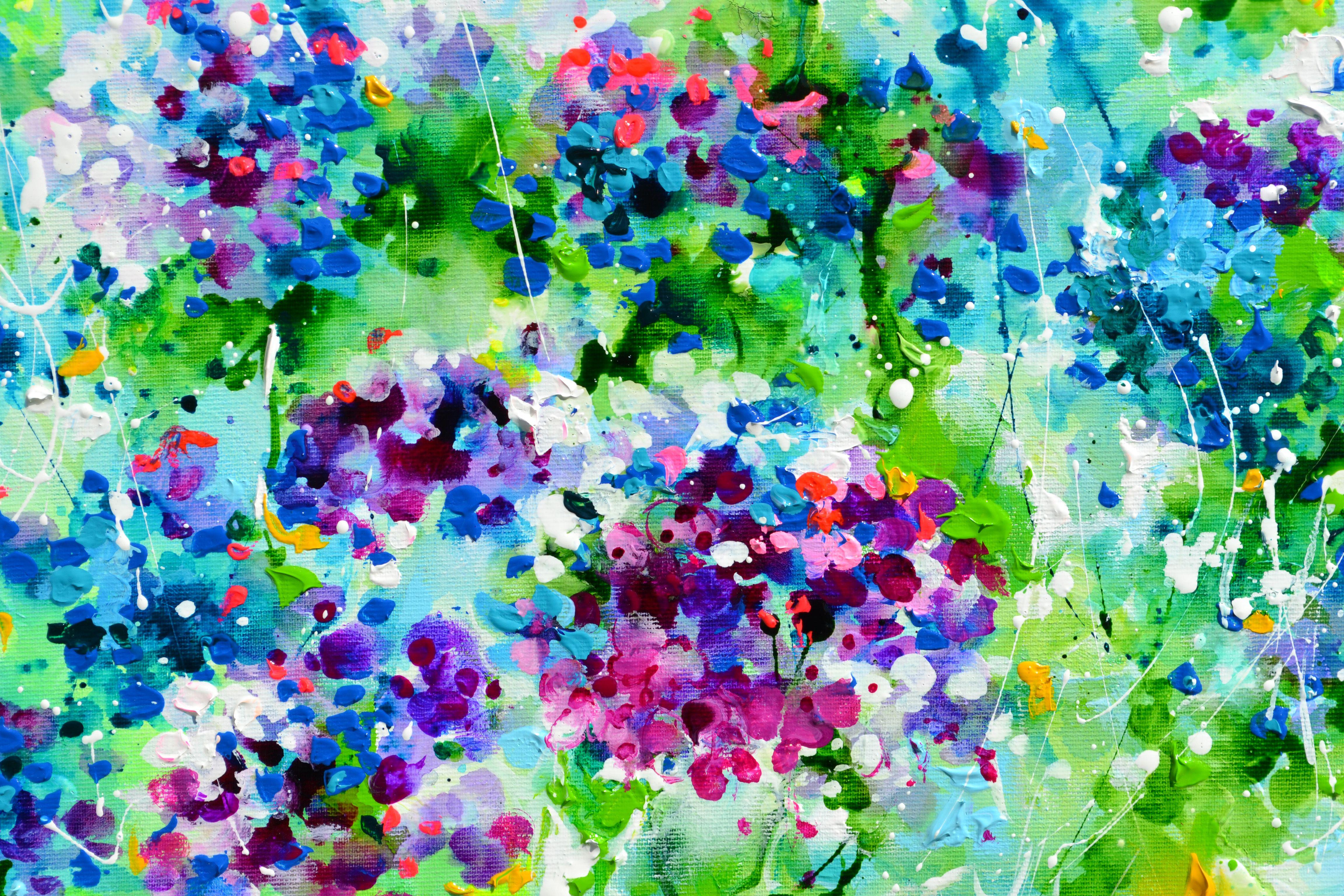 I've Dreamed 48 - Campo di ortensie, Pittura, Acrilico su tela - Painting Impressionismo di Soos Roxana Gabriela