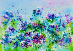I've Dreamed 48 - Hydrangea Field, Painting, Acrylic on Canvas