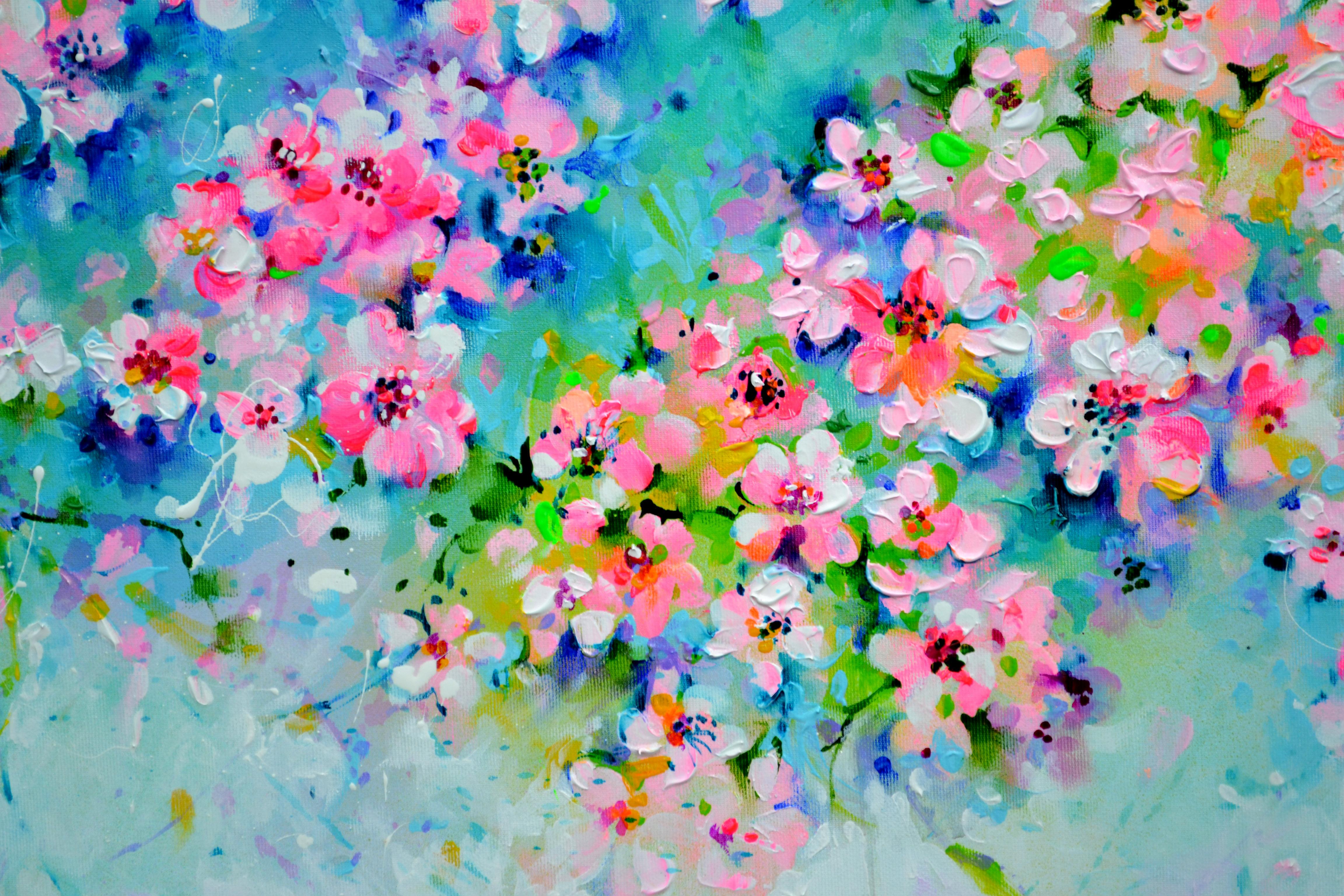 I've Dreamed 56 Sakura Cherry Tree Flower Blossom - Impressionist Painting by Soos Roxana Gabriela