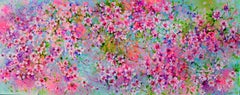 Sakura Cherry Tree Flower Blossom Acrylic Painting, Signed Impressionist