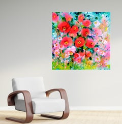 Ich habe geträumt 59 Rosa und rote Kamelien Feld 25 "x25" Floral Feld