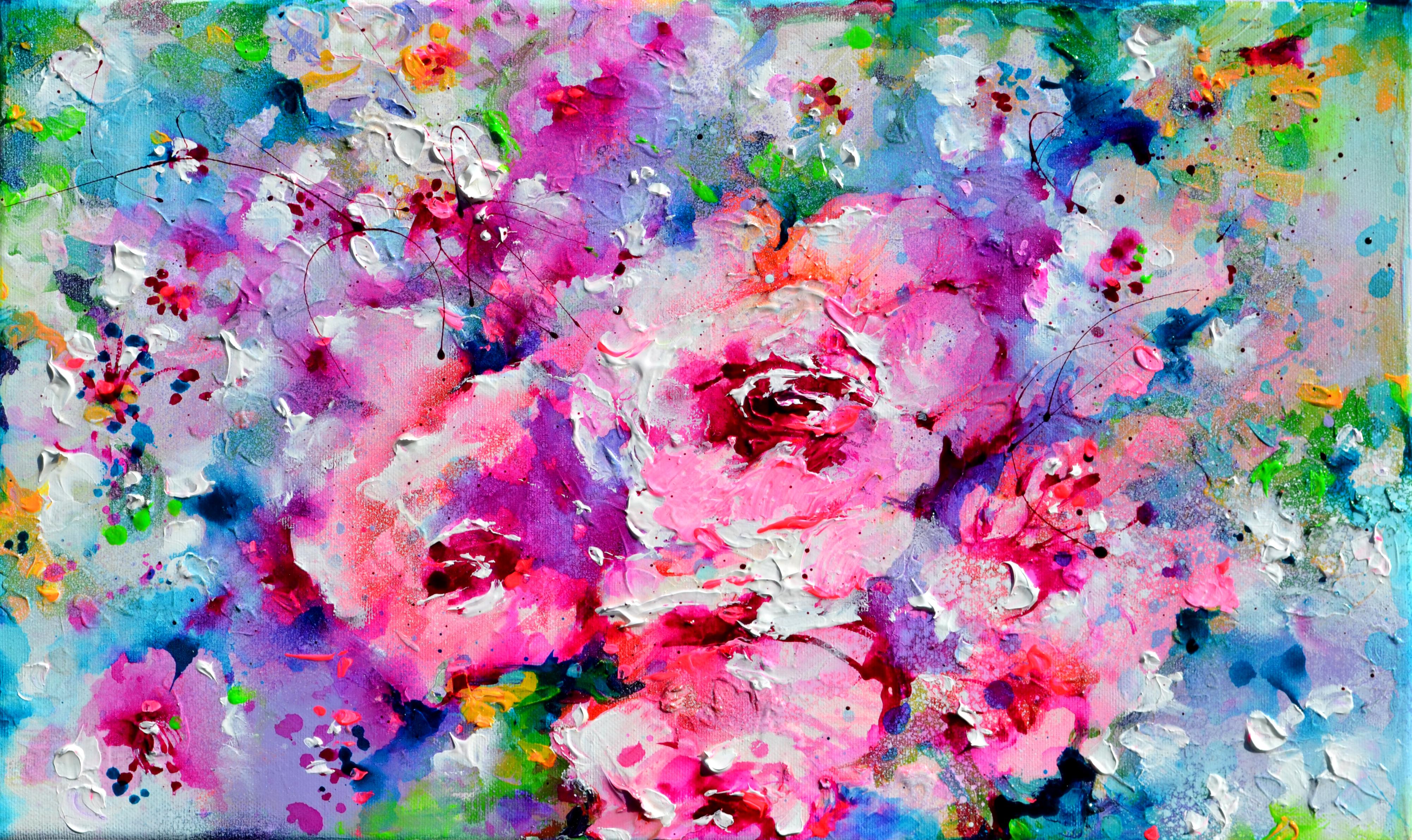 Soos Roxana Gabriela Interior Painting - Misty Roses - Pink Rose Bouquet