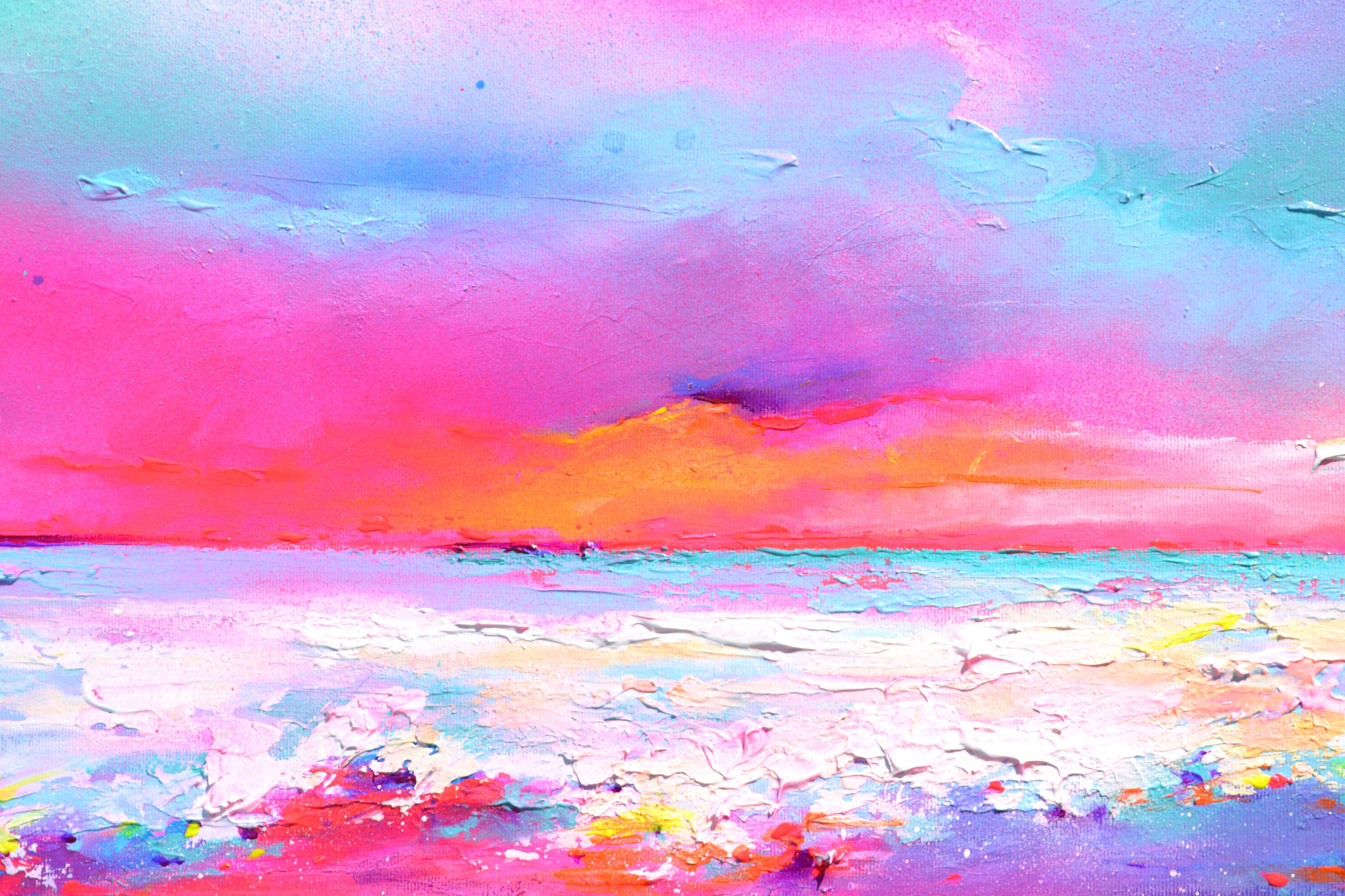 New Horizon 150 - Large Colorful Seascape Painting, Painting, Acrylic on Canvas 1