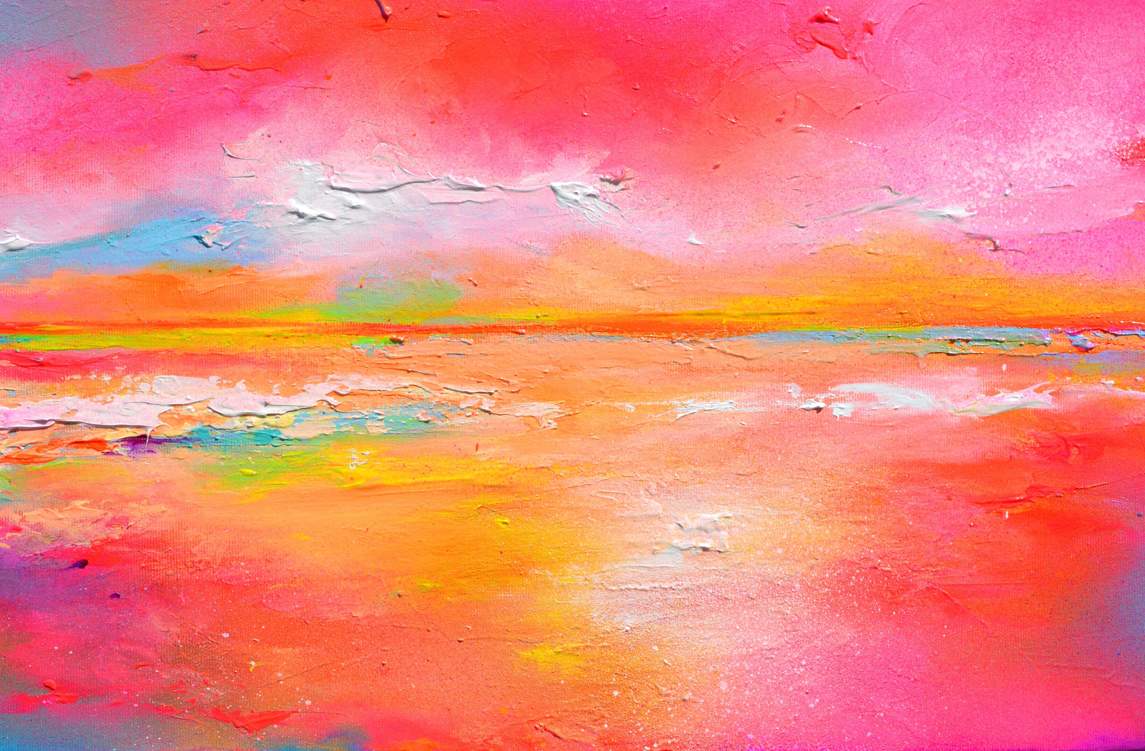 New Horizon 150 - Large Colorful Seascape Painting, Painting, Acrylic on Canvas 2