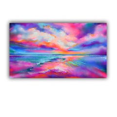 New Horizon 170 - Large Seascape, 55x31" Sunset, Sunrise, Ocean Painting