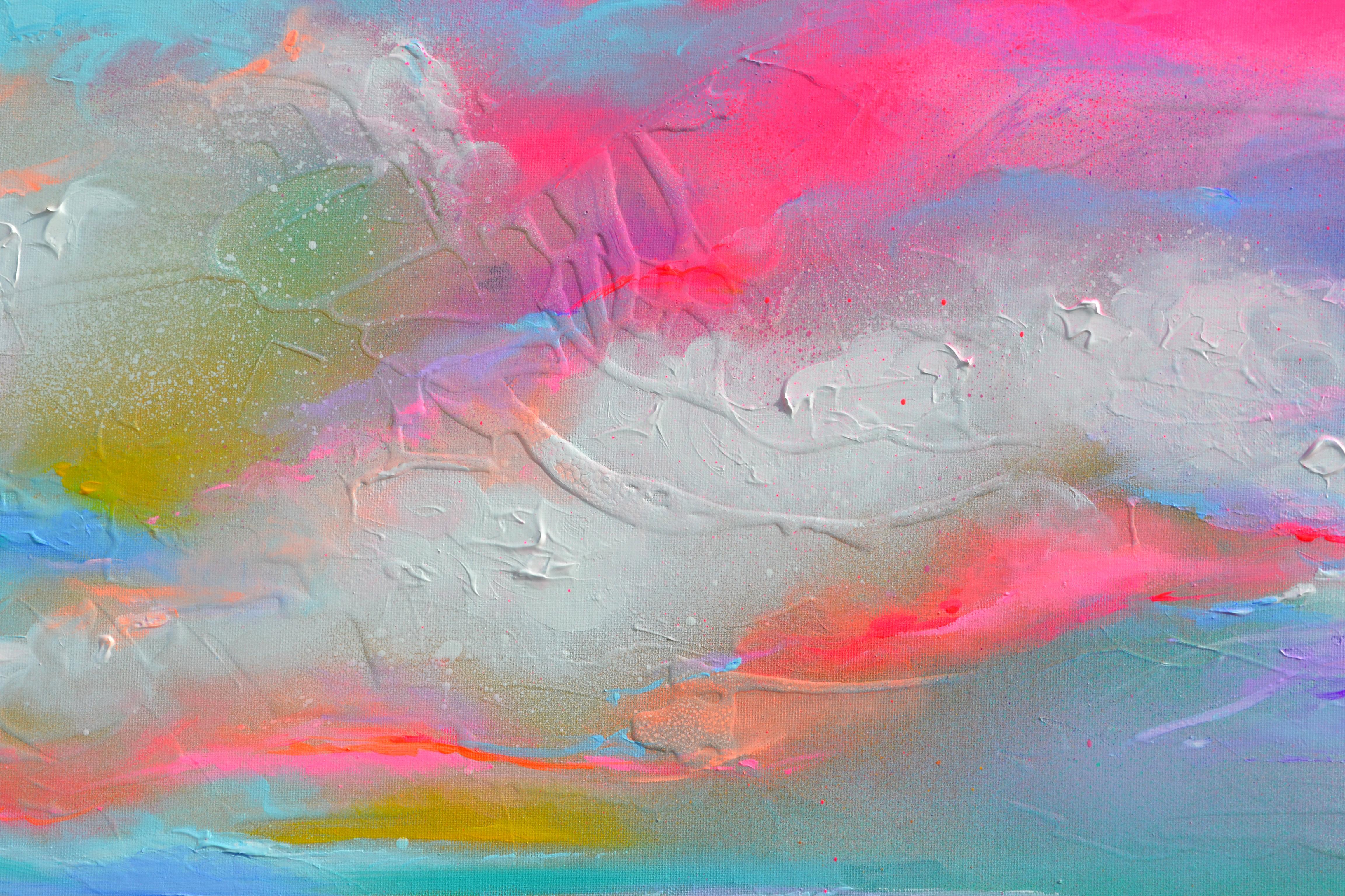 New Horizon 176 - Große Meereslandschaft, Sonnenuntergang, Sonnenaufgang, Meer Gemälde (Impressionismus), Painting, von Soos Roxana Gabriela