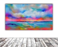 New Horizon 180 - Large Seascape, Sunset, Sunrise, Ocean, Beach Painting